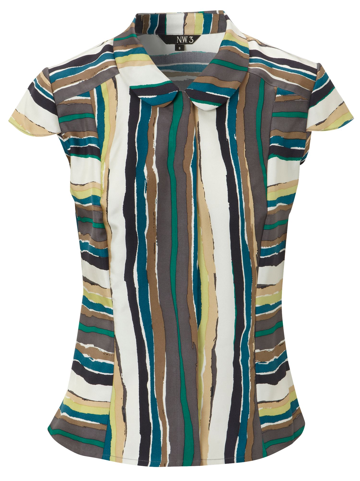 NW3 Lane Silk Stripe Blouse, Nightingale Multi