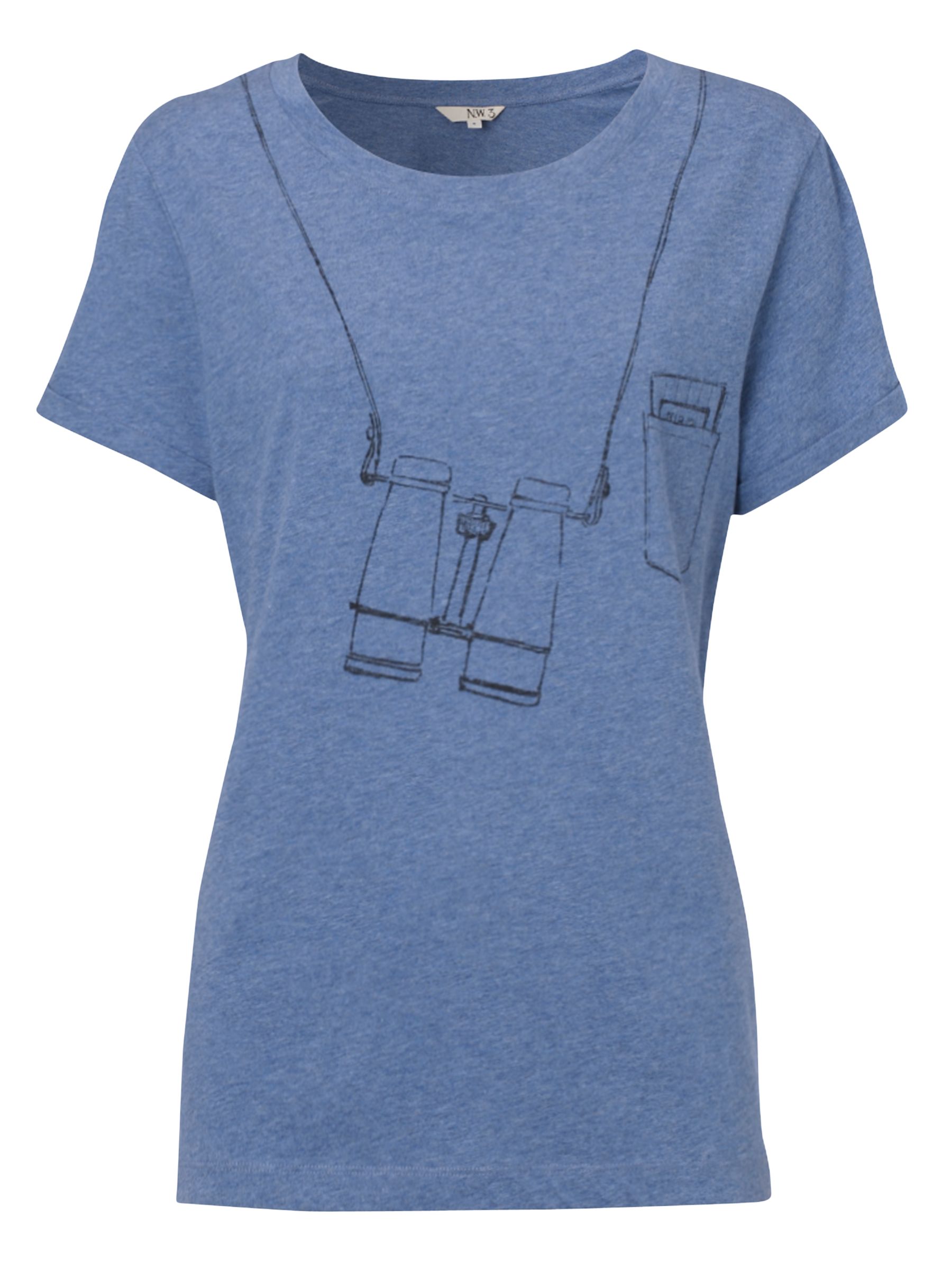 Birdwatcher Cotton T-Shirt, Poseidon Blue