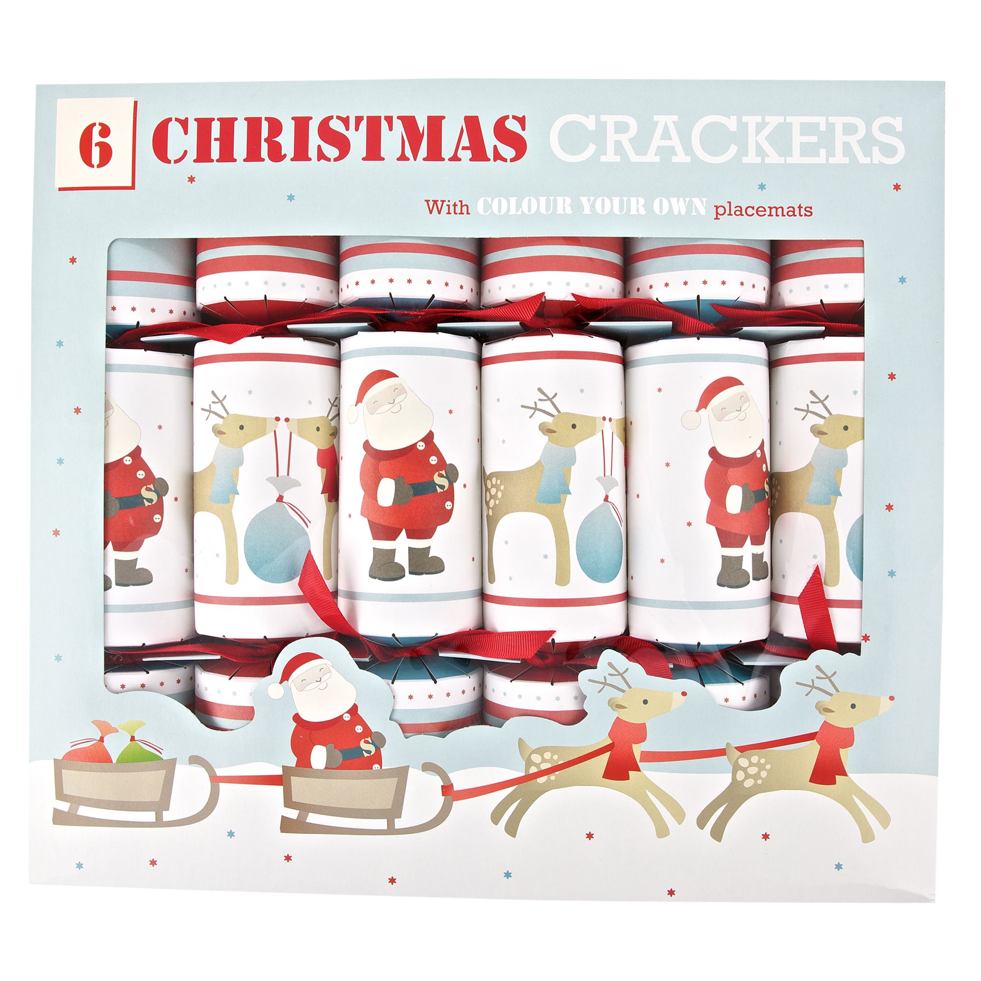 John Lewis Decorate Your Own Placemats Christmas Crackers, Pack Of 6