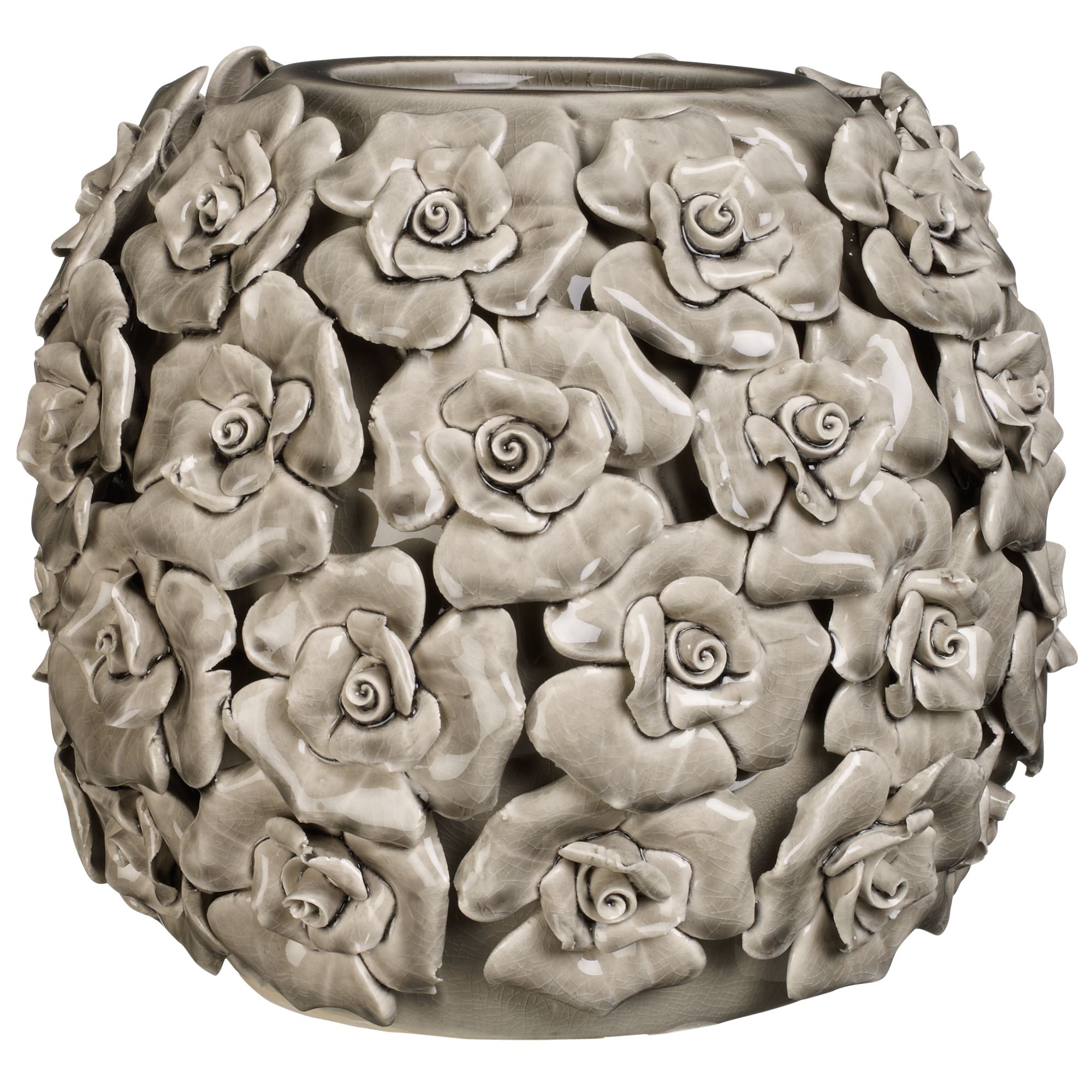 Brissi Betty Vase, Round, Grey, H20.5cm
