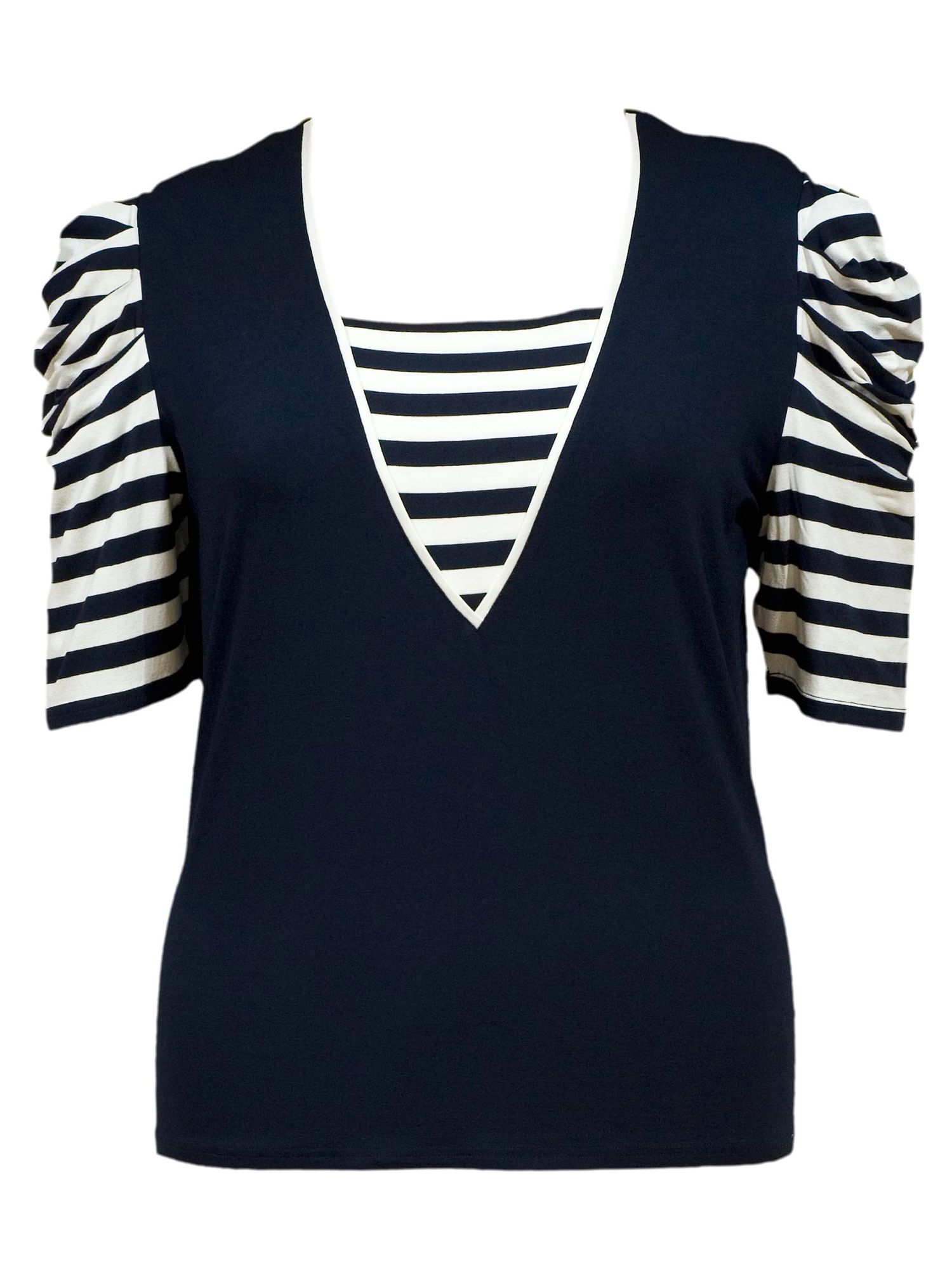 Stripe Trim T-Shirt, Navy