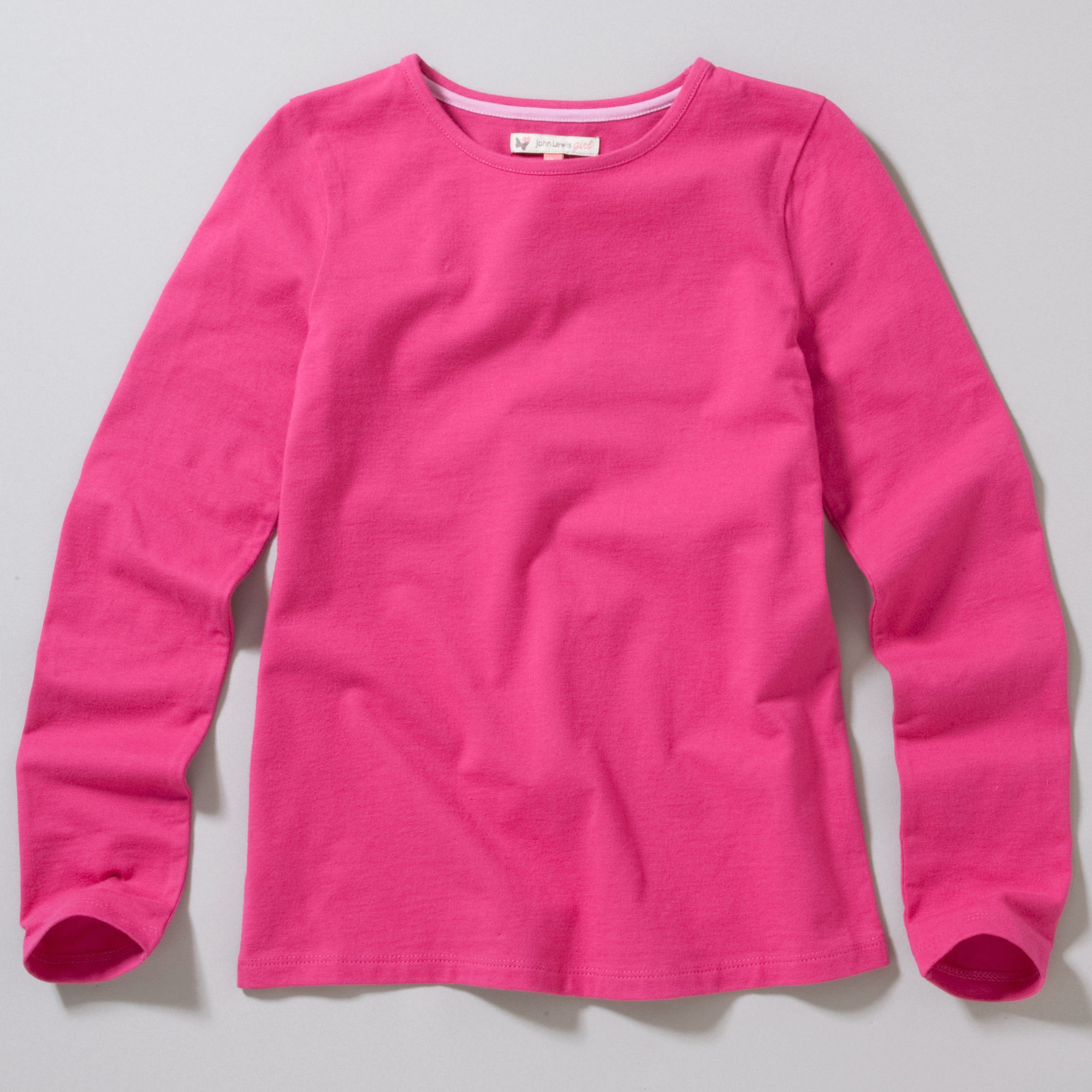 John Lewis Girl Plain Long Sleeve T-Shirt, Very