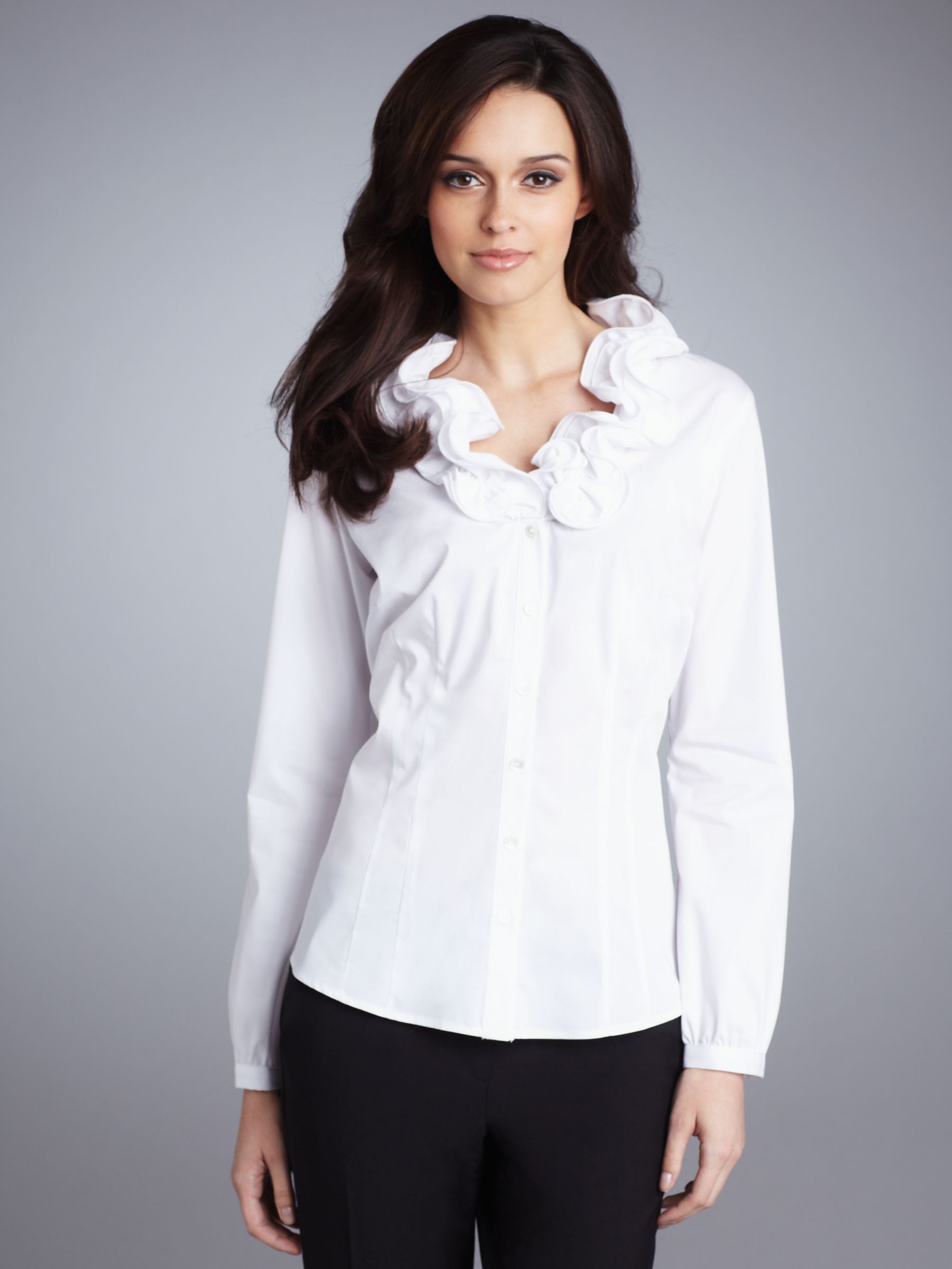 Ruffle Neck Blouse,