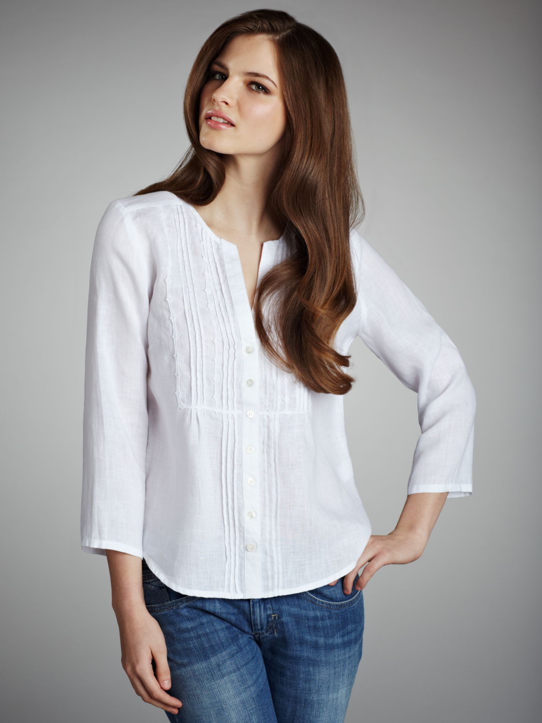 Crochet Trim Blouse, White