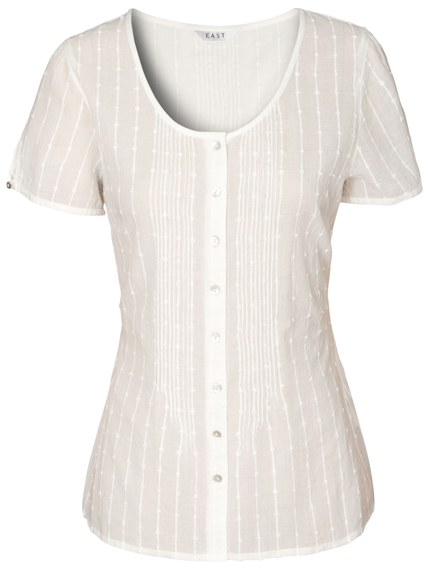 East Joanie Dobby Stripe Blouse, White