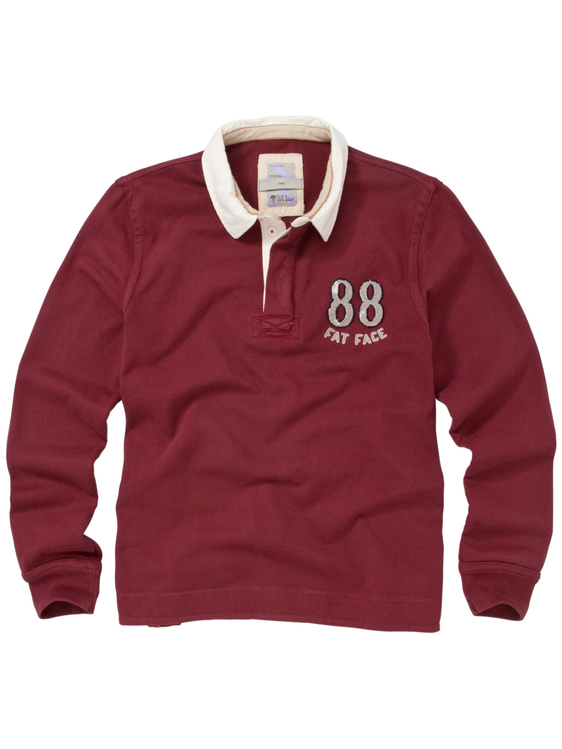 Fat Face Classic Rugby Shirt, Red