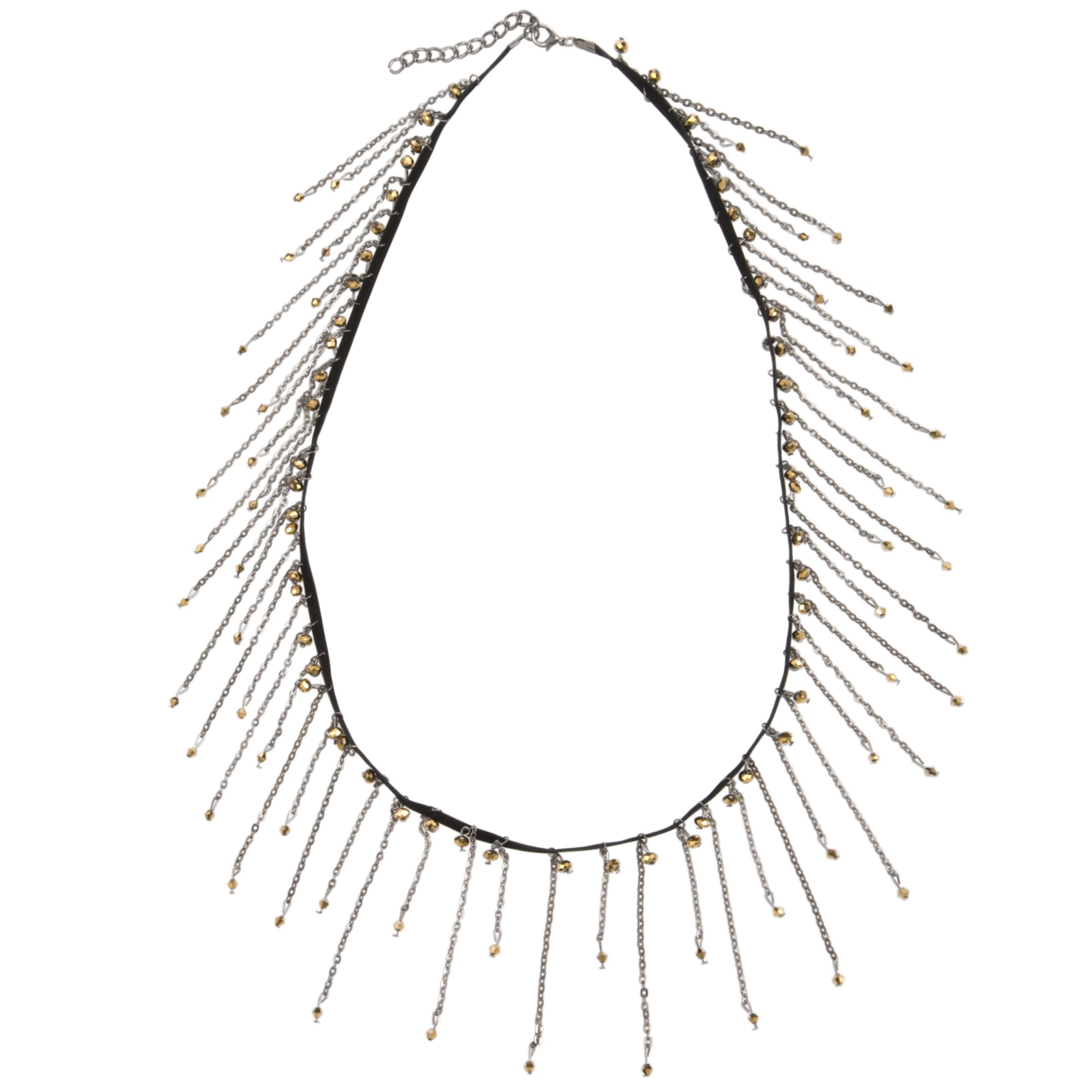 Adele Marie Leather, Tassle and Bead Necklace