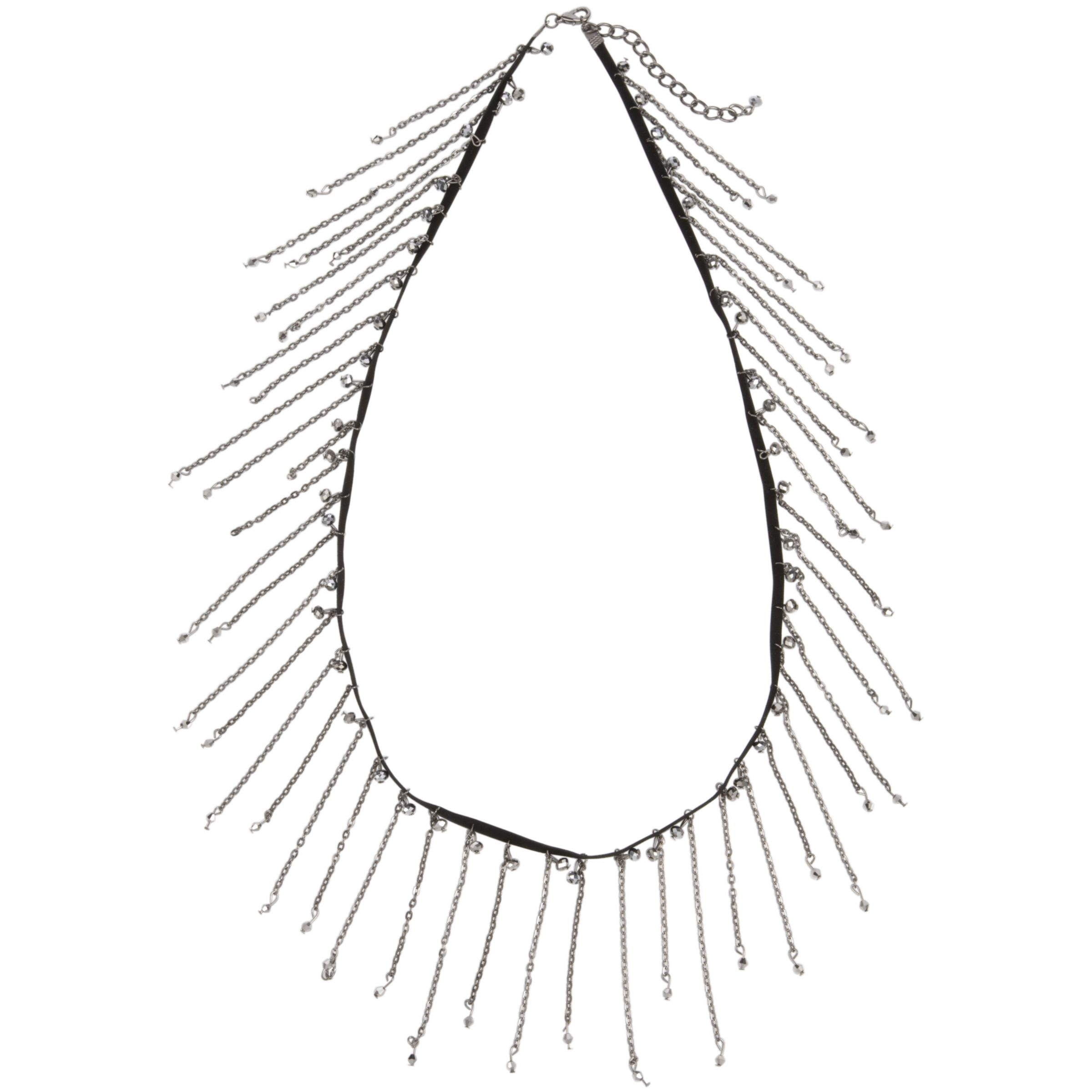 Adele Marie Leather, Tassle and Bead Necklace