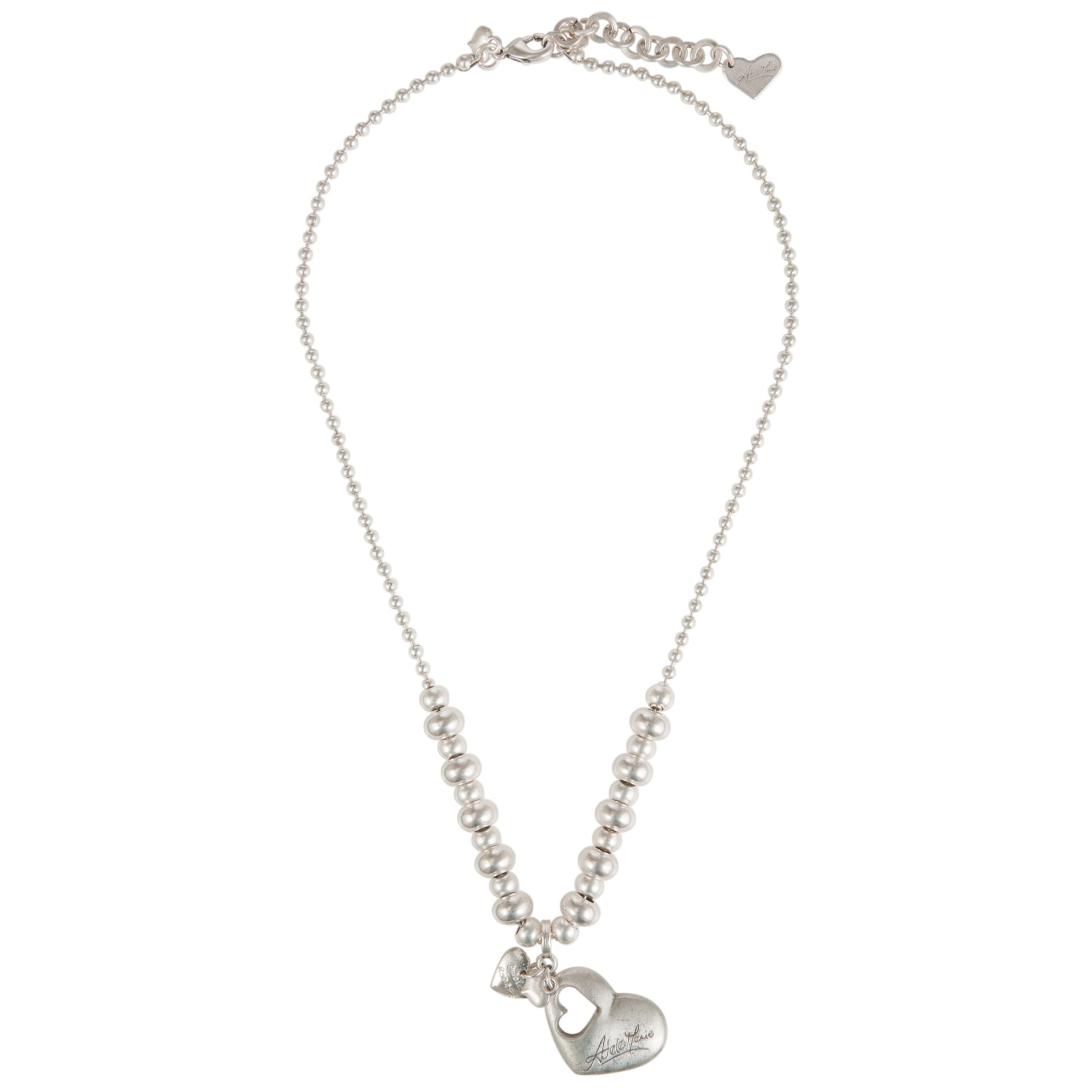 Adele Marie Silver Plated Heart Pendant Necklace