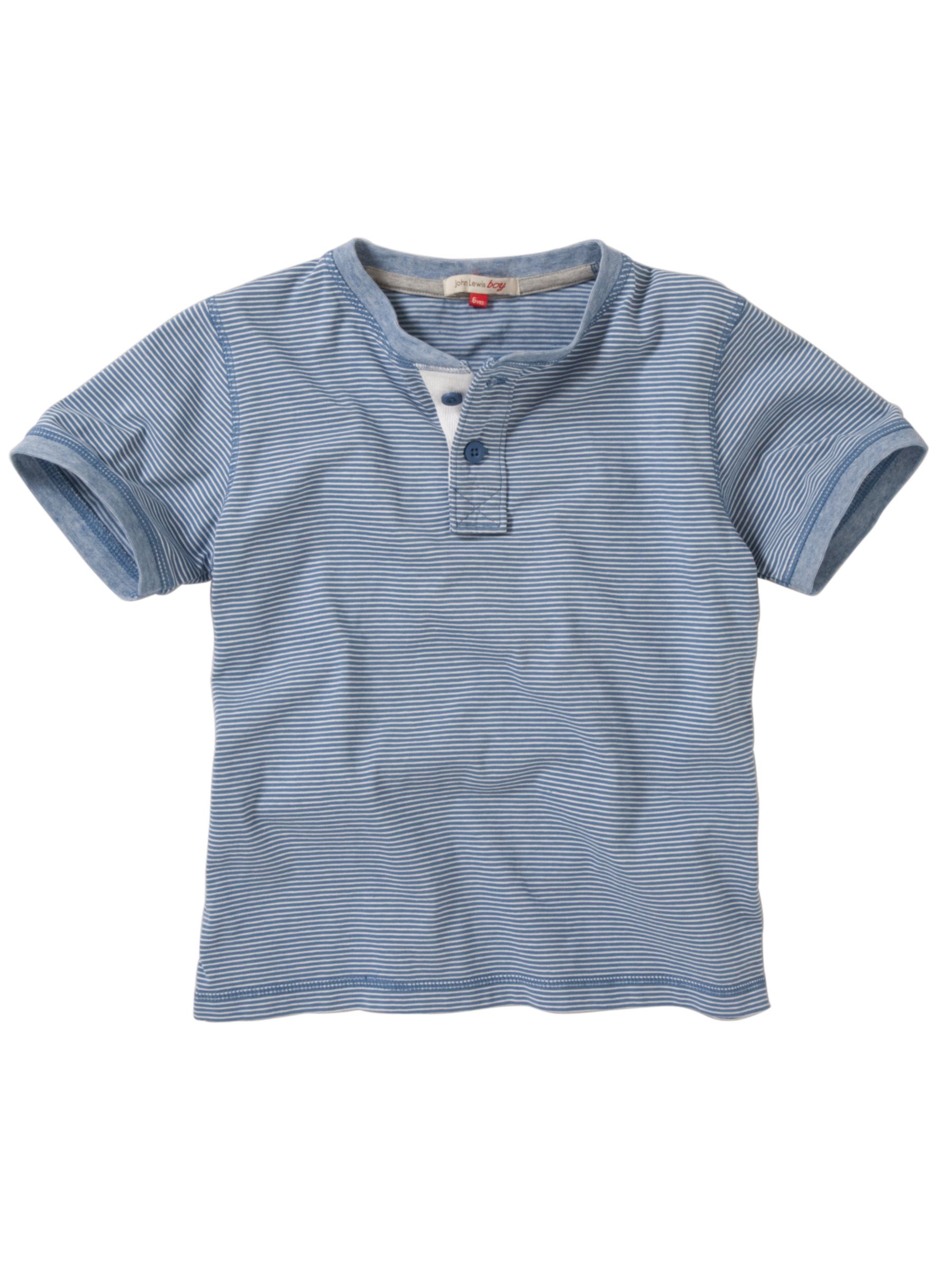 John Lewis Boy Grandad T-Shirt, Navy/white