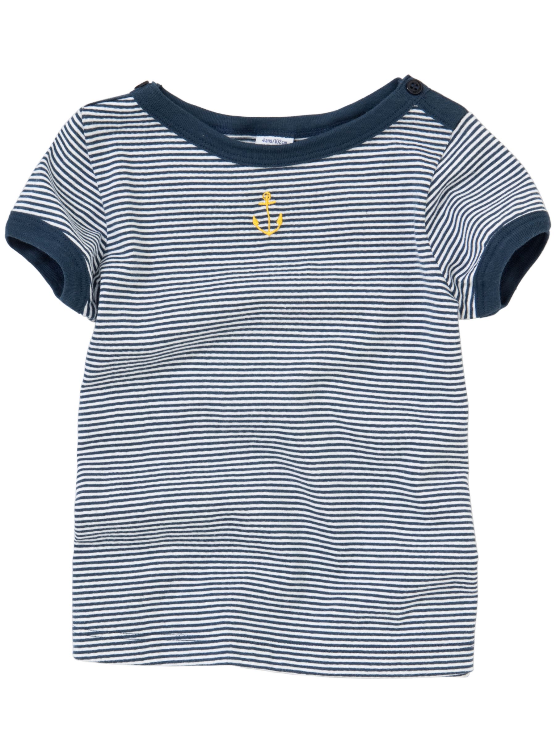 Petit Bateau Stripe T-Shirt, Navy/cream
