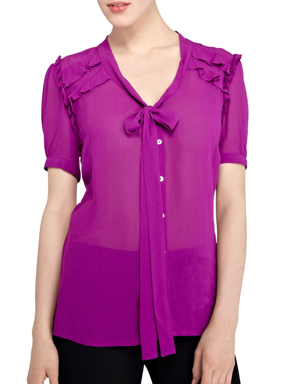 Pussy Bow Blouse, Purple