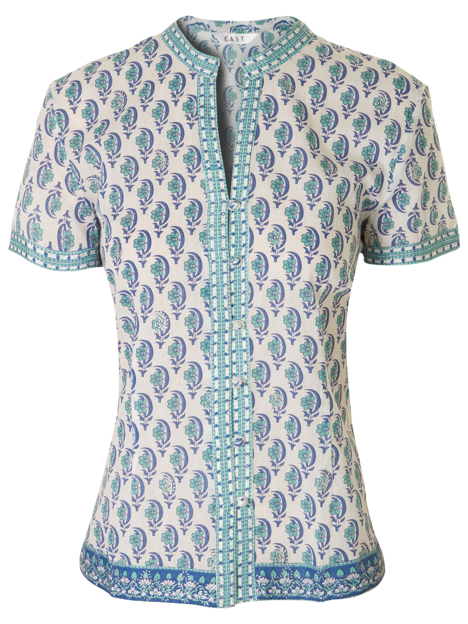 East Trade Winds Short Sleeved Blouse, Green