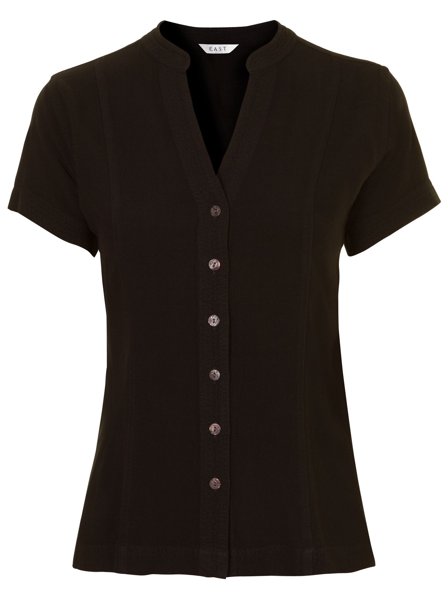 East Distressed Viscose Short Sleeved Blouse,