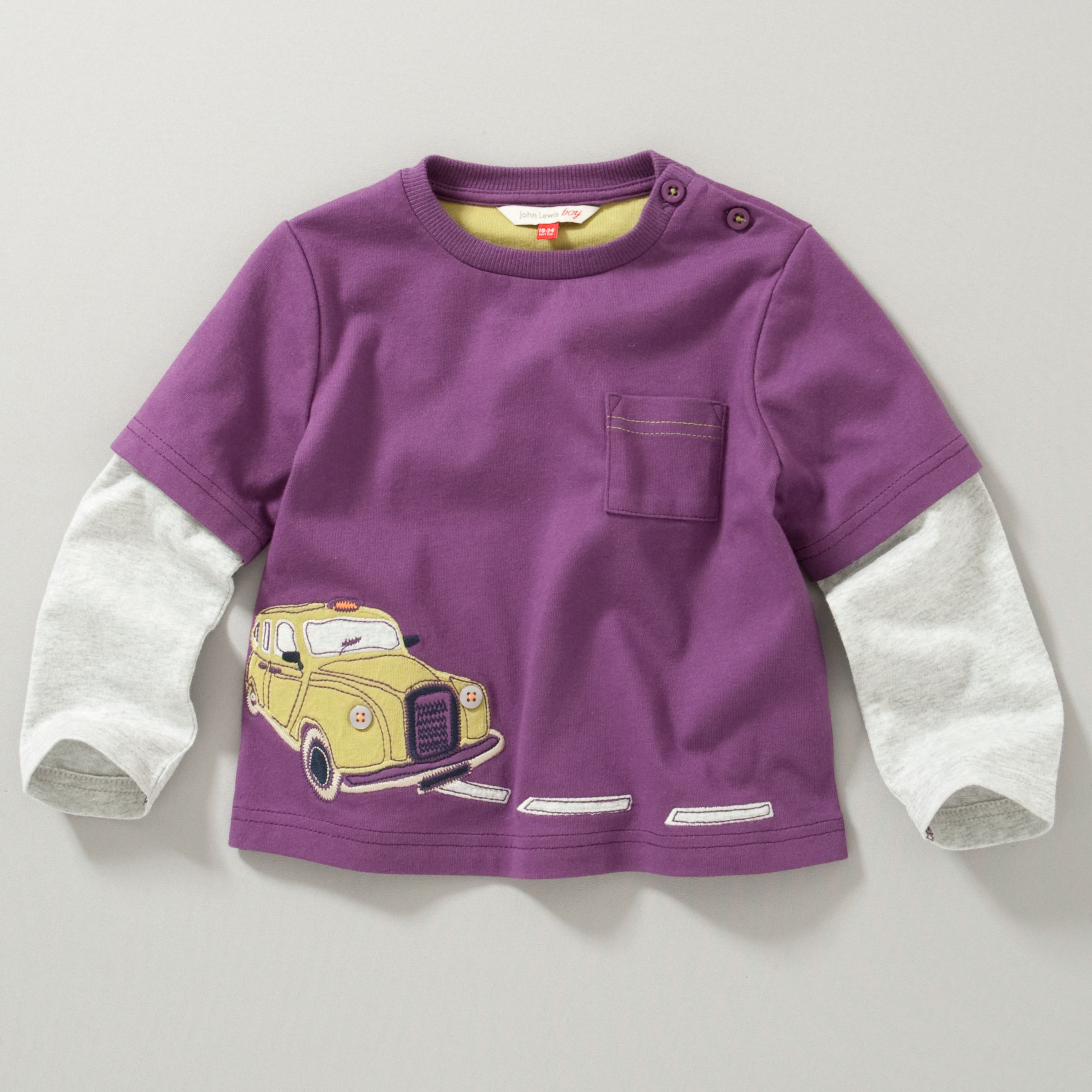 John Lewis Boy Double Layer Taxi T-Shirt,