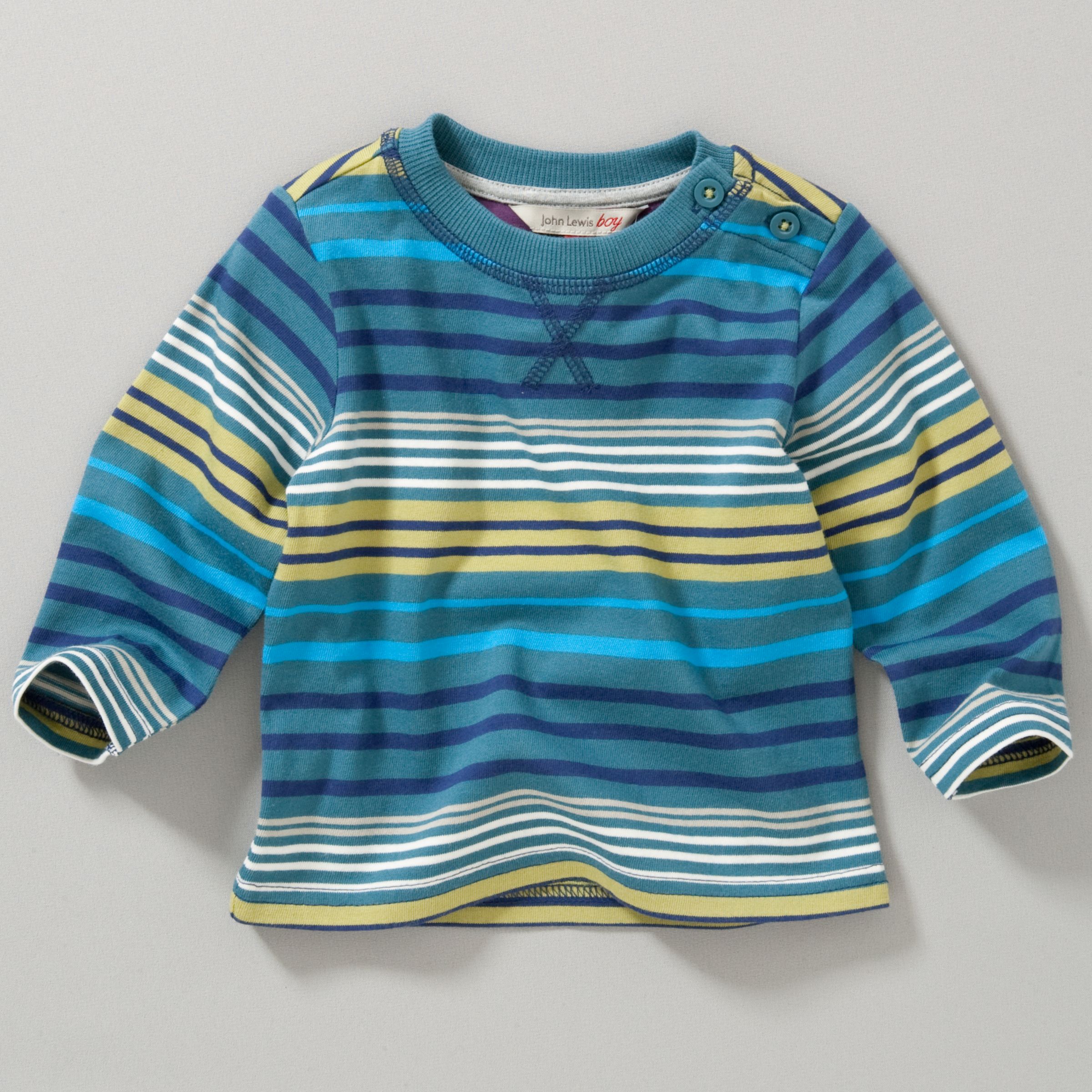 John Lewis Boy Engineered Stripe T-Shirt, Multi