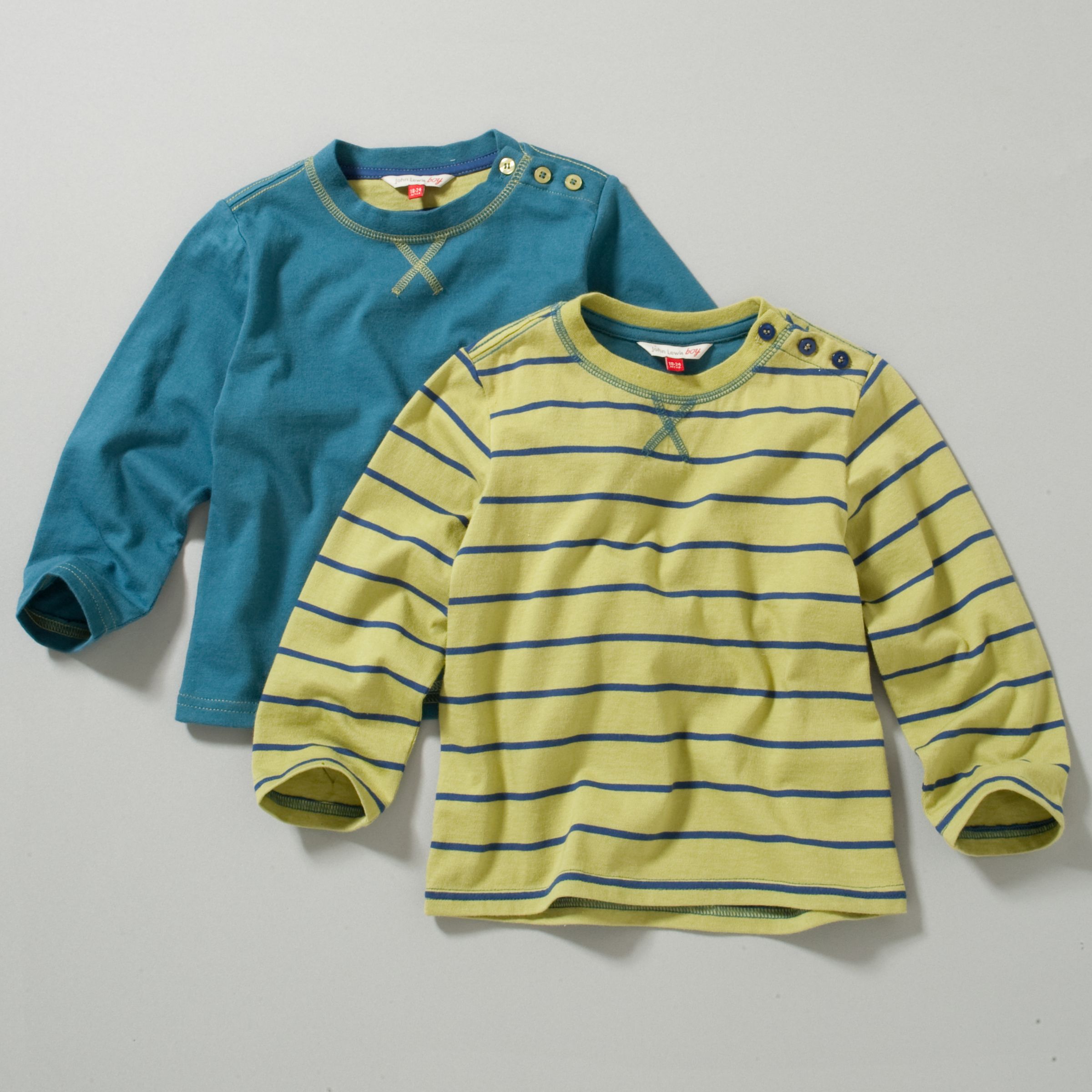 John Lewis Boy Striped T-Shirts, Pack of 2,