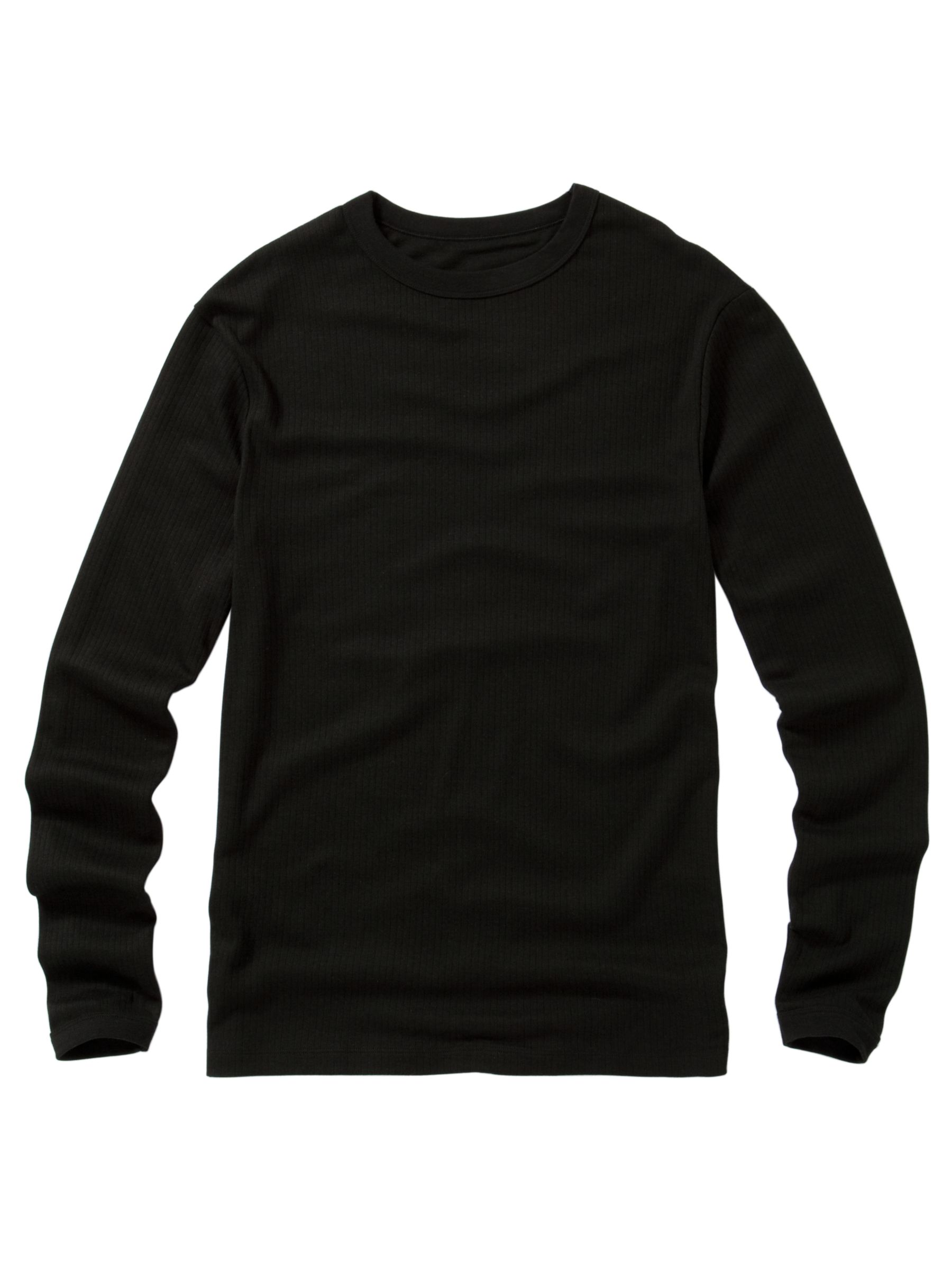 John Lewis Men Thermal Long Sleeve T-Shirt, Black