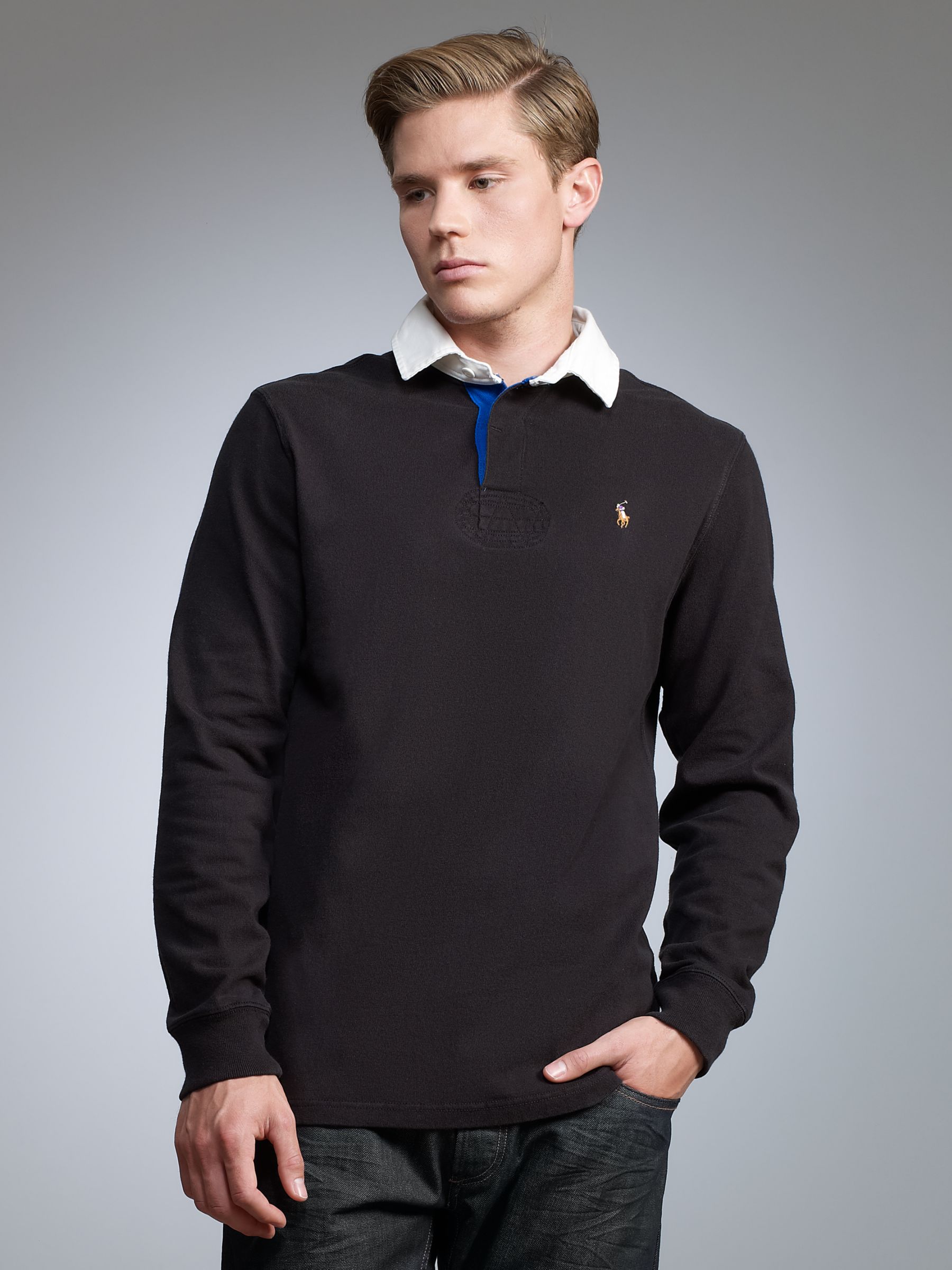 Polo Ralph Lauren Custom Fit Rugby Shirt, Black