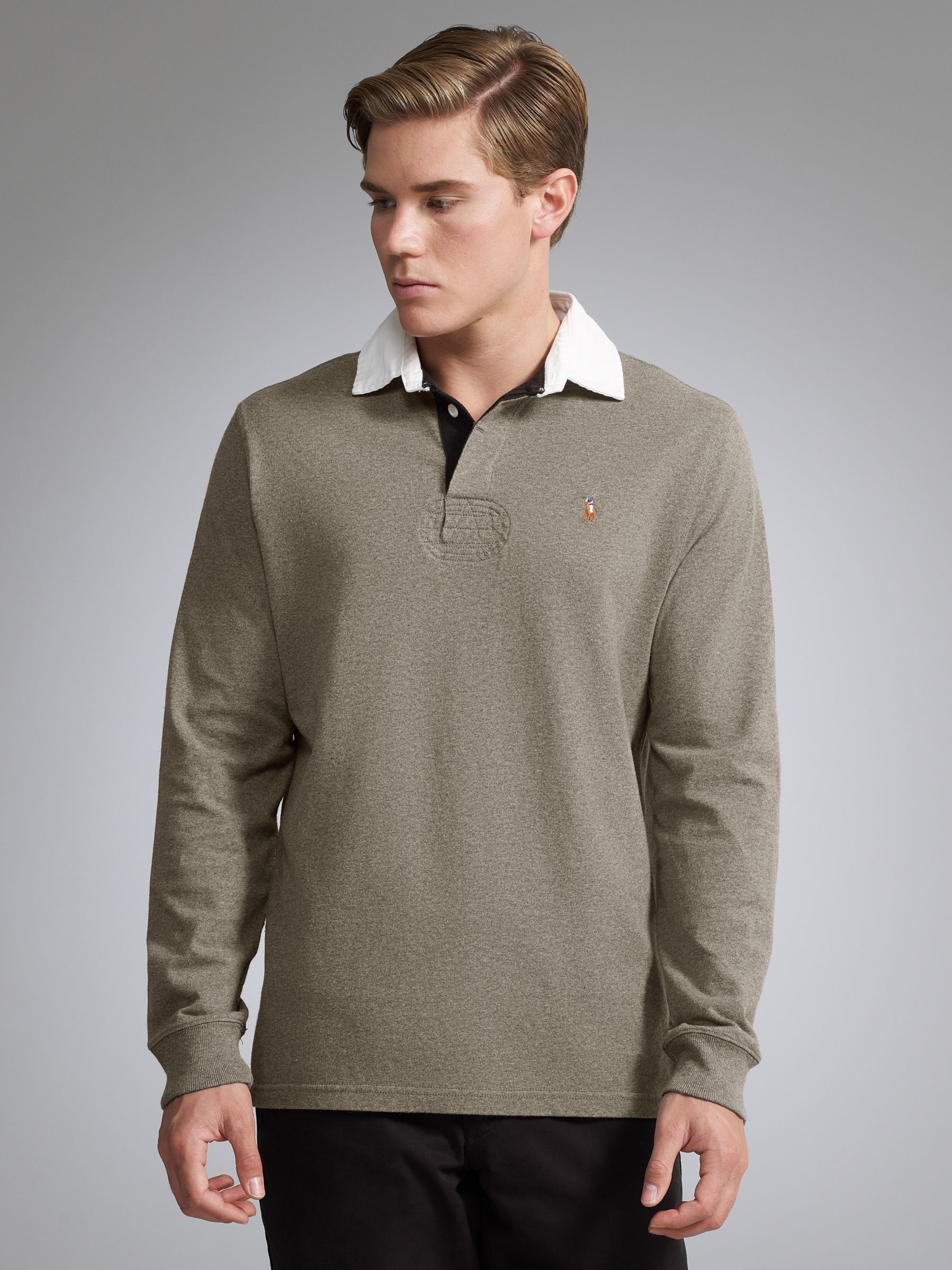 Polo Ralph Lauren Custom Fit Rugby Shirt, Grey