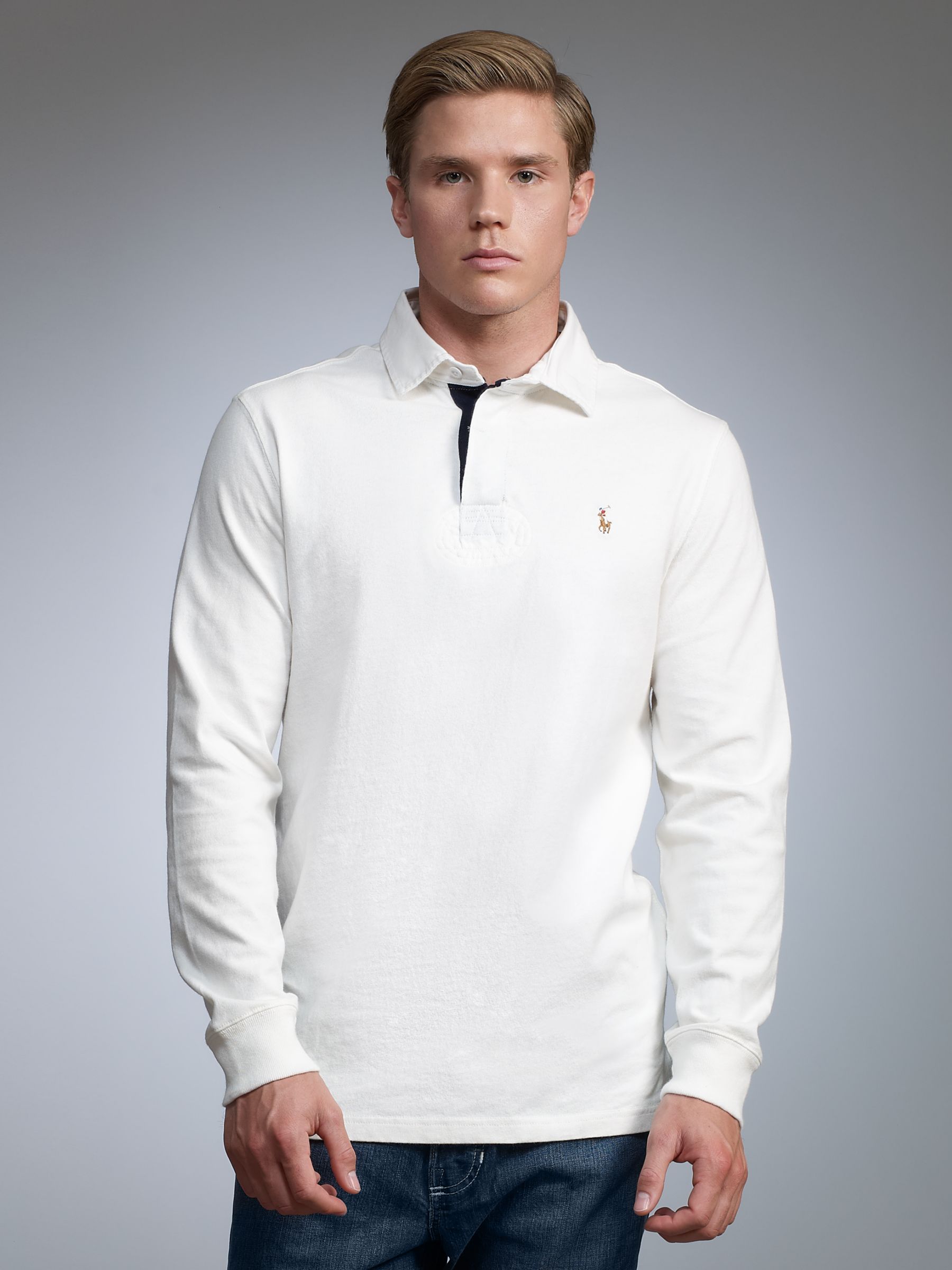 Polo Ralph Lauren Custom Fit Rugby Shirt, White