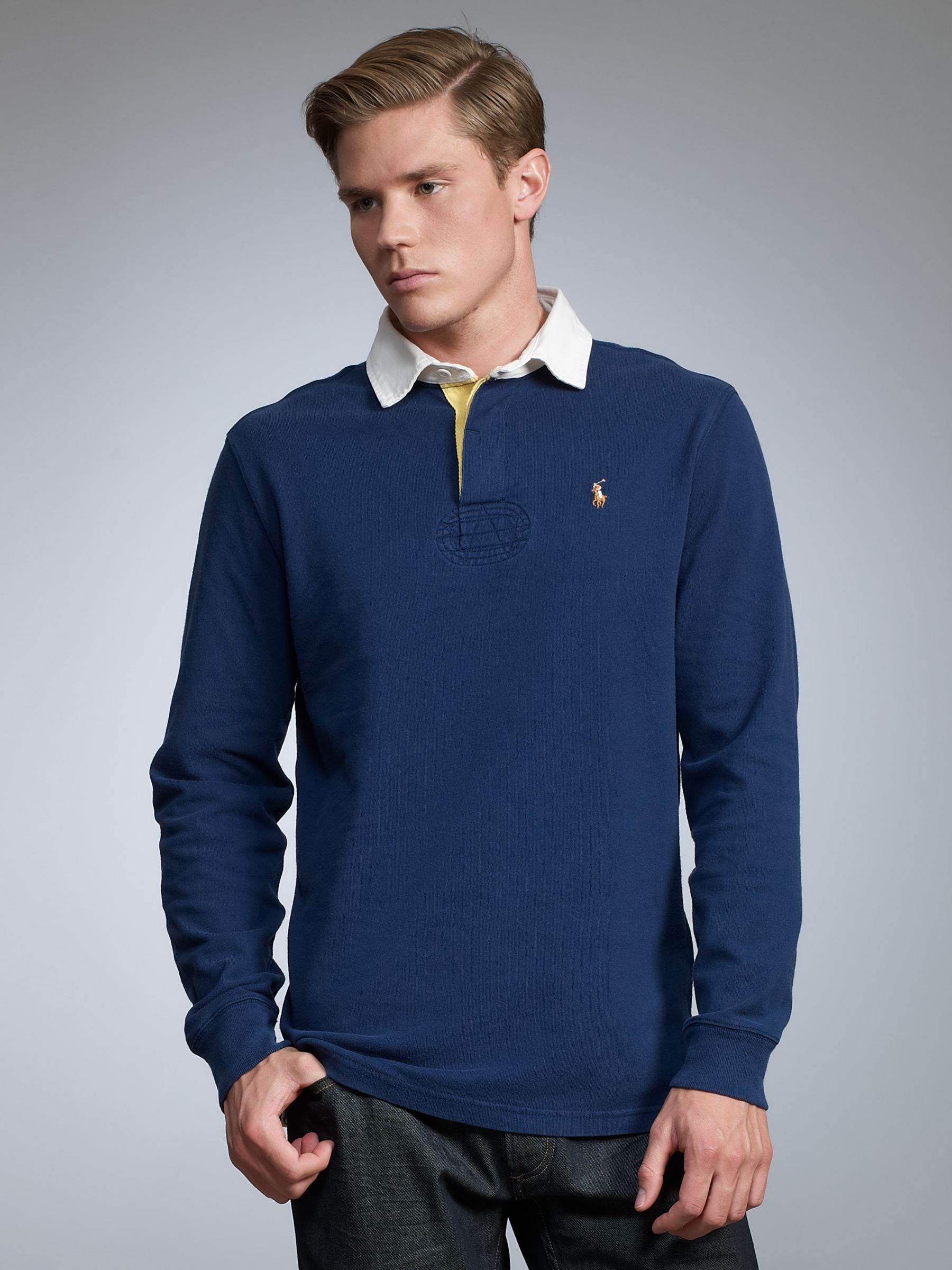 Polo Ralph Lauren Custom Fit Rugby Shirt, Blue