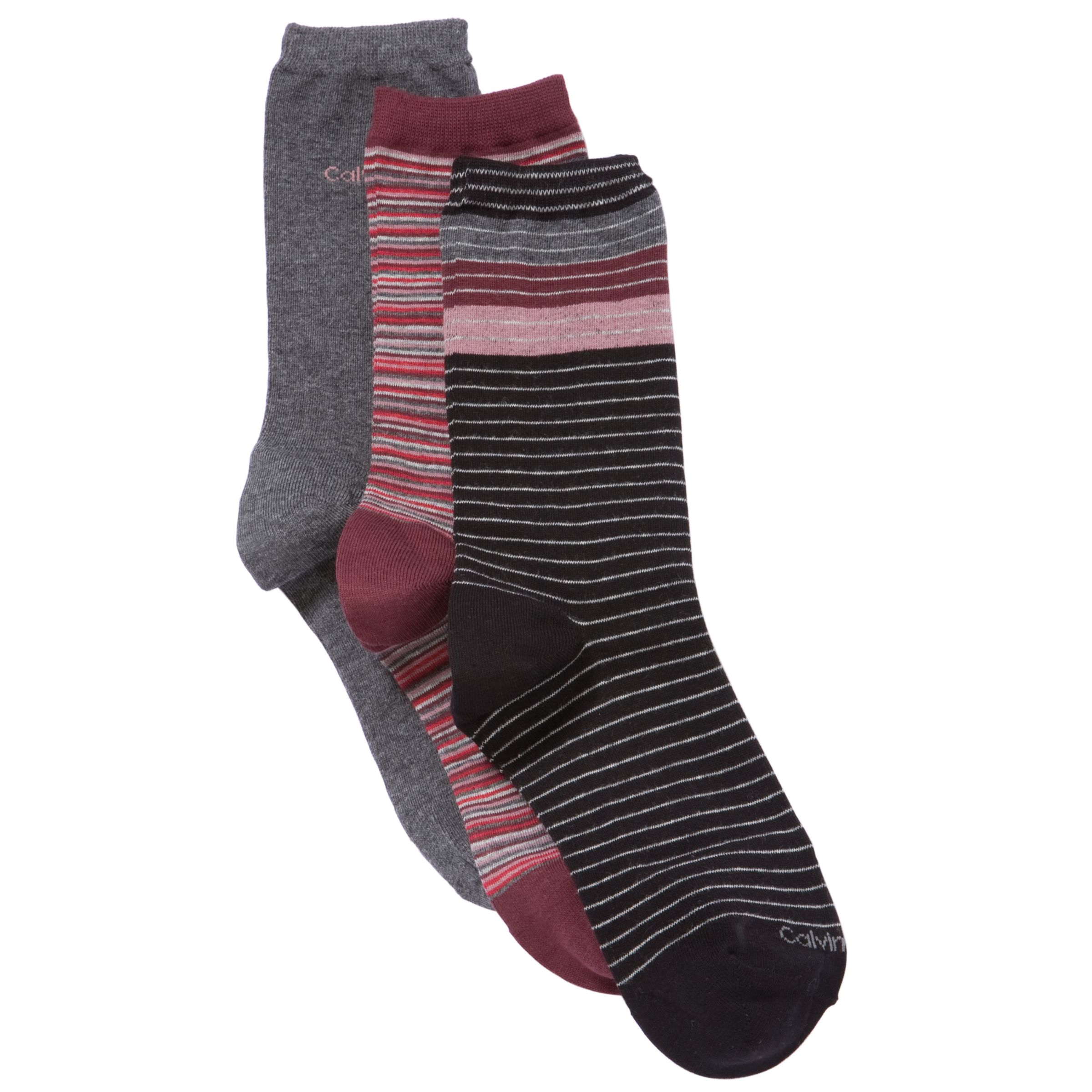 Calvin Klein Stripe Crew Socks, Pack of 3, Multi