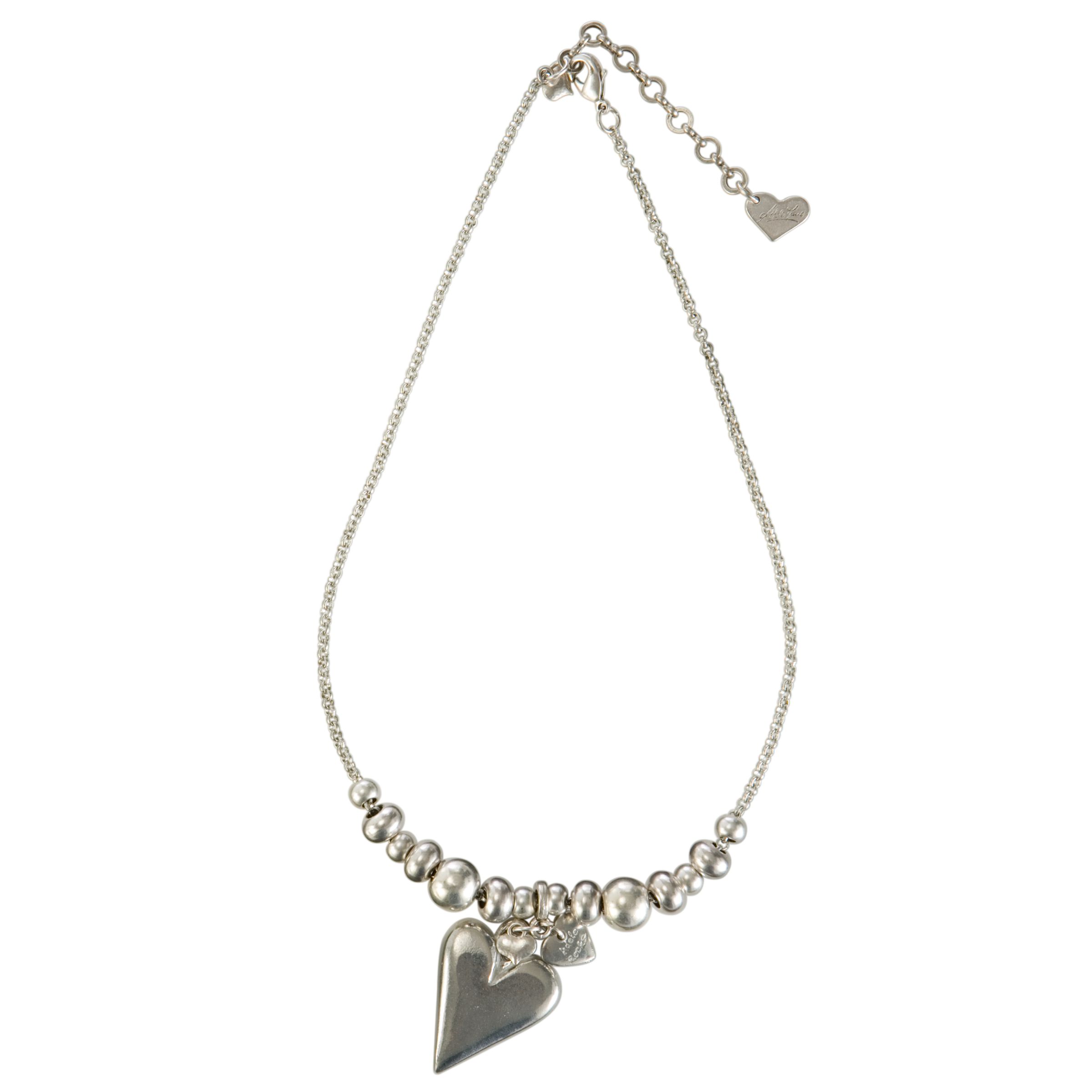 Adele Marie Silver Plated Heart Charm Necklace