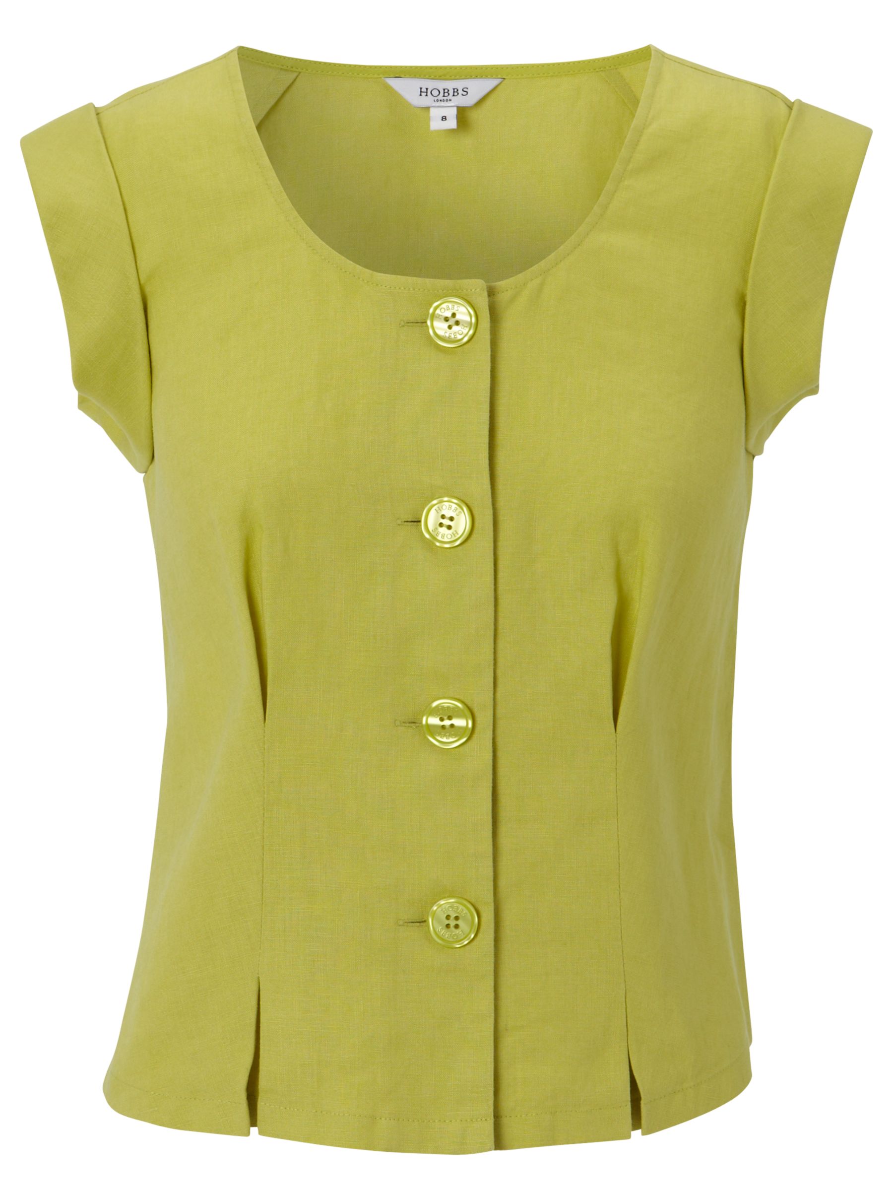 Hobbs Sandown Blouse, Light Citron