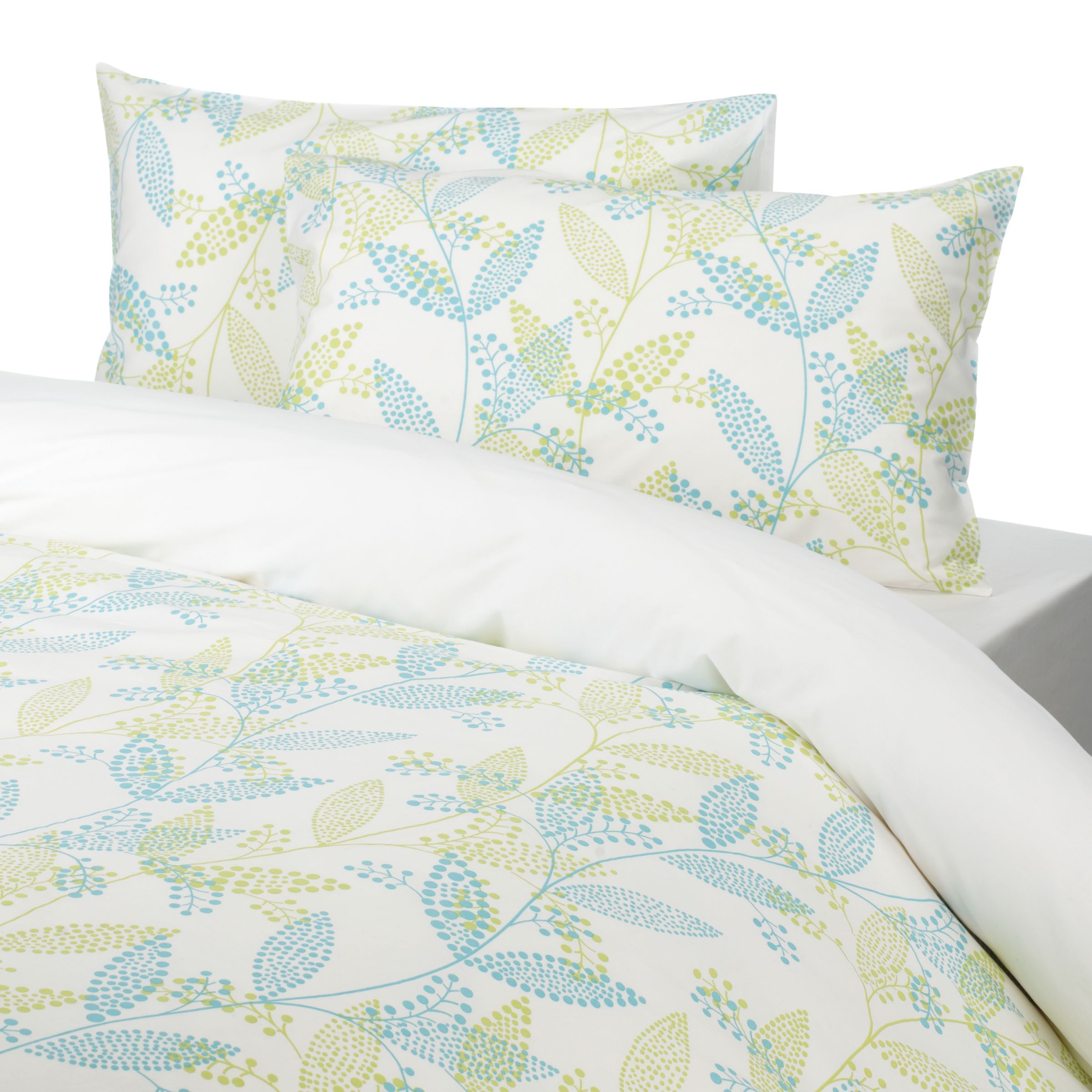 Dotty Leaves Duvet Cover Sets, Blue