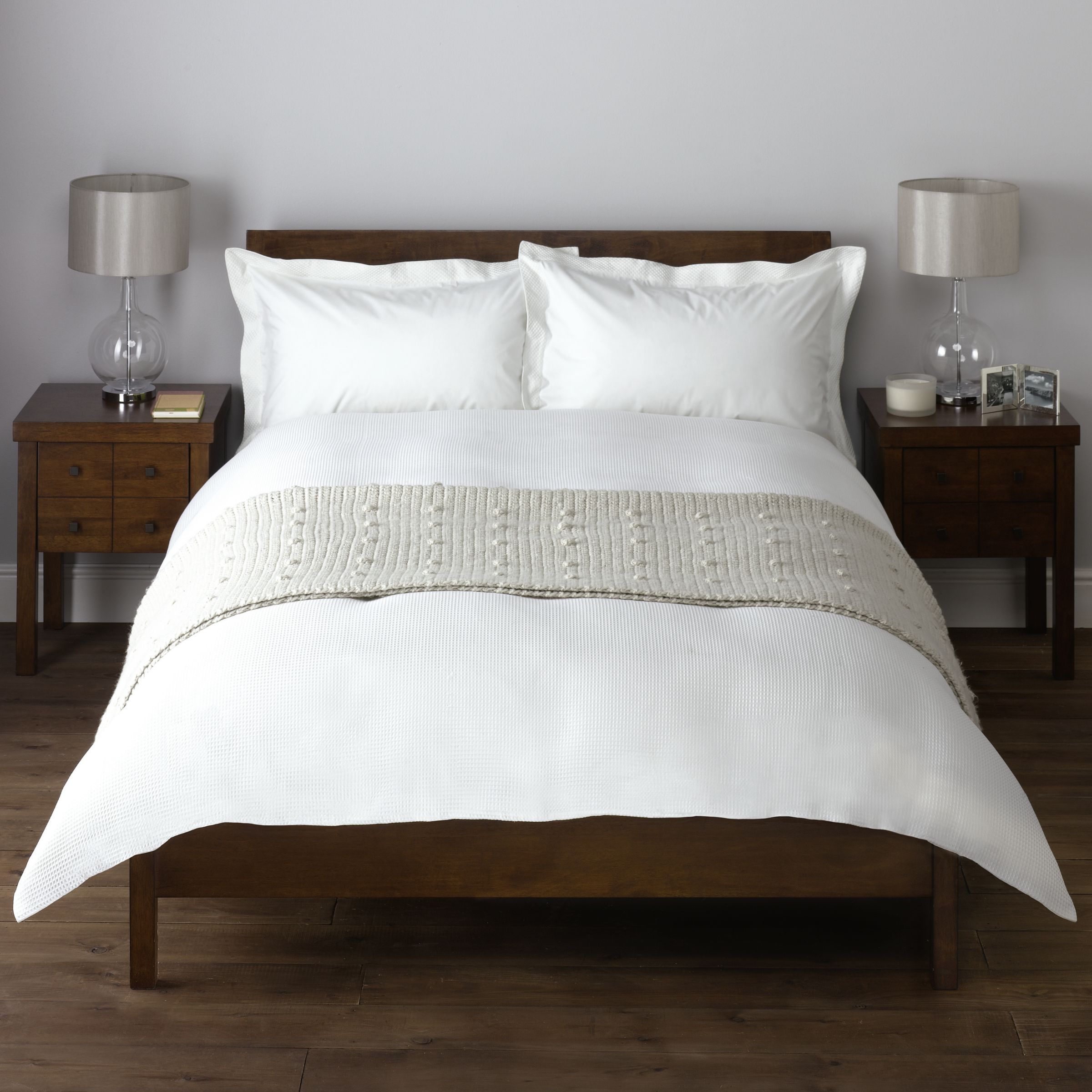 John Lewis Waffle Duvet Cover Set, White