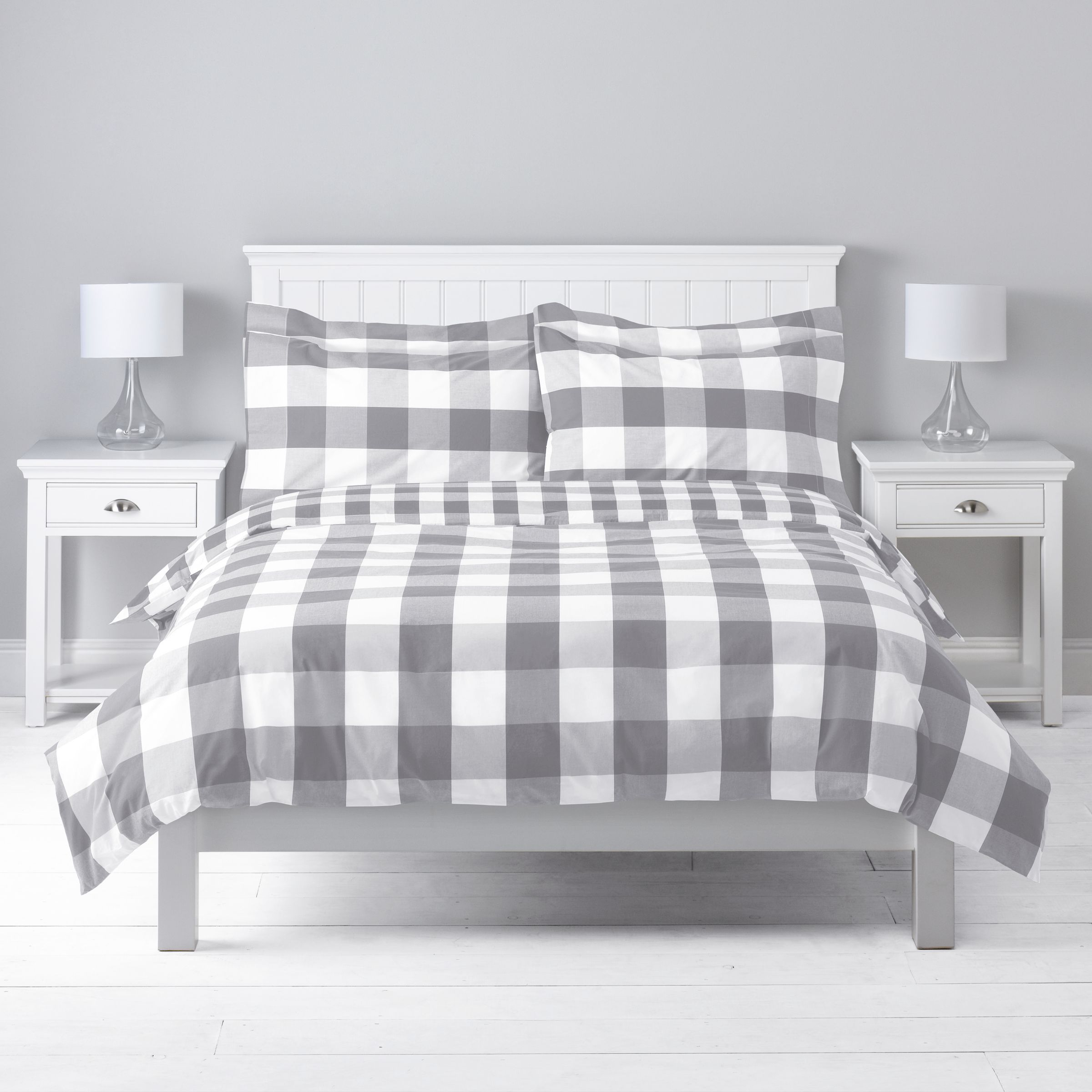 John Lewis Kenzie Duvet Cover, Grey