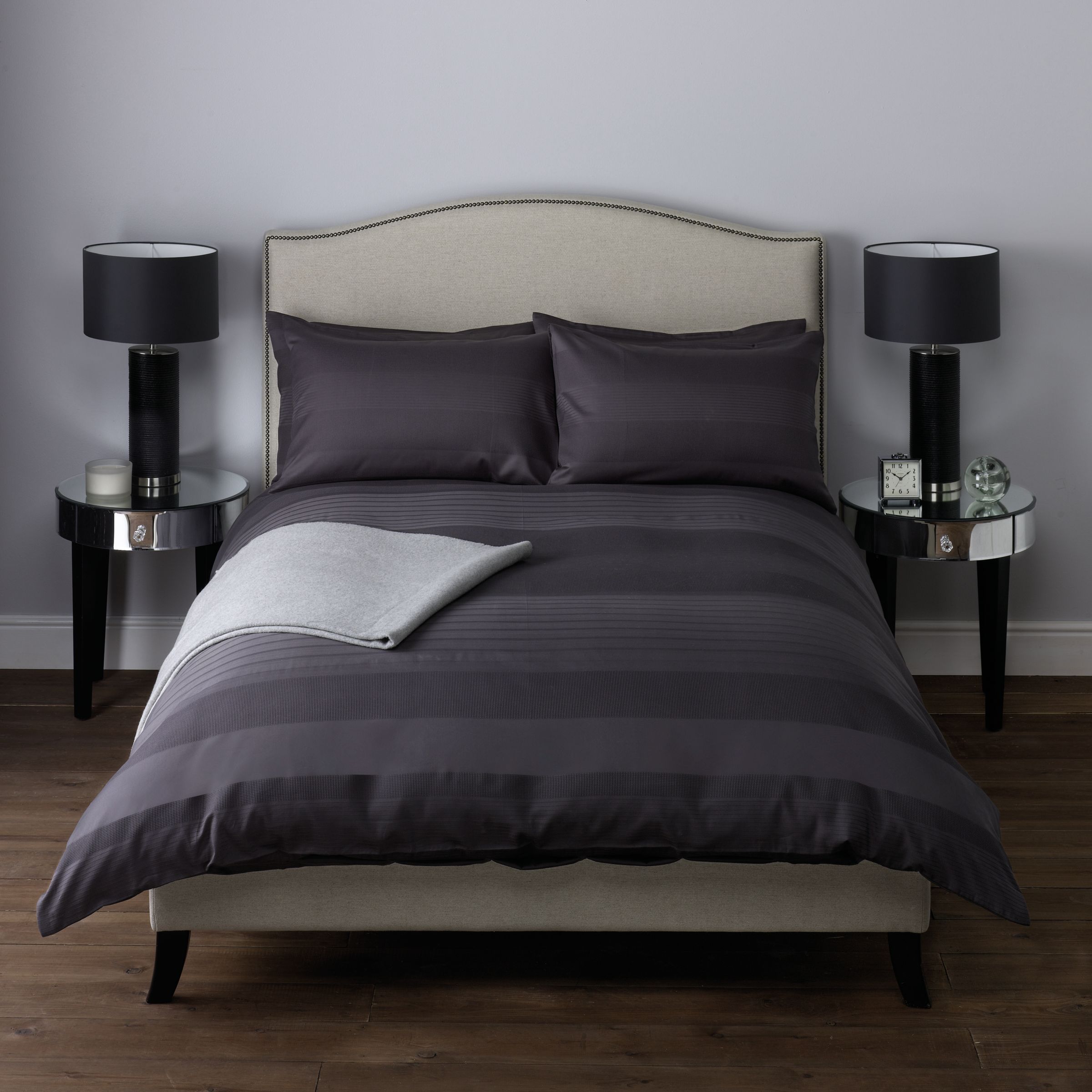 John Lewis Thea Duvet Cover, Black