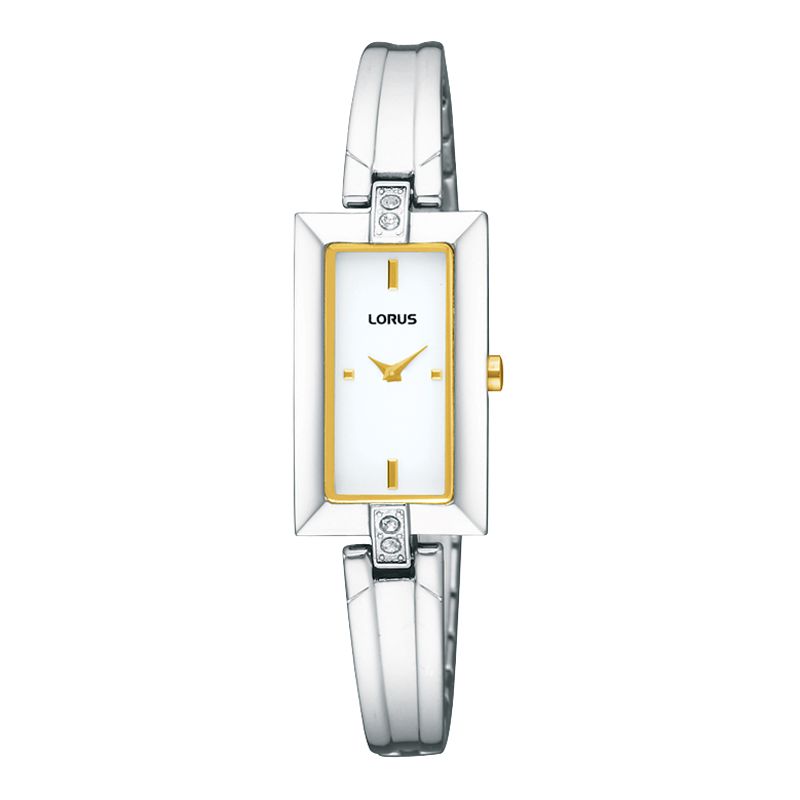 Lorus REG39FX9 Ladies Silver Rectangular Silver Bangle Watch