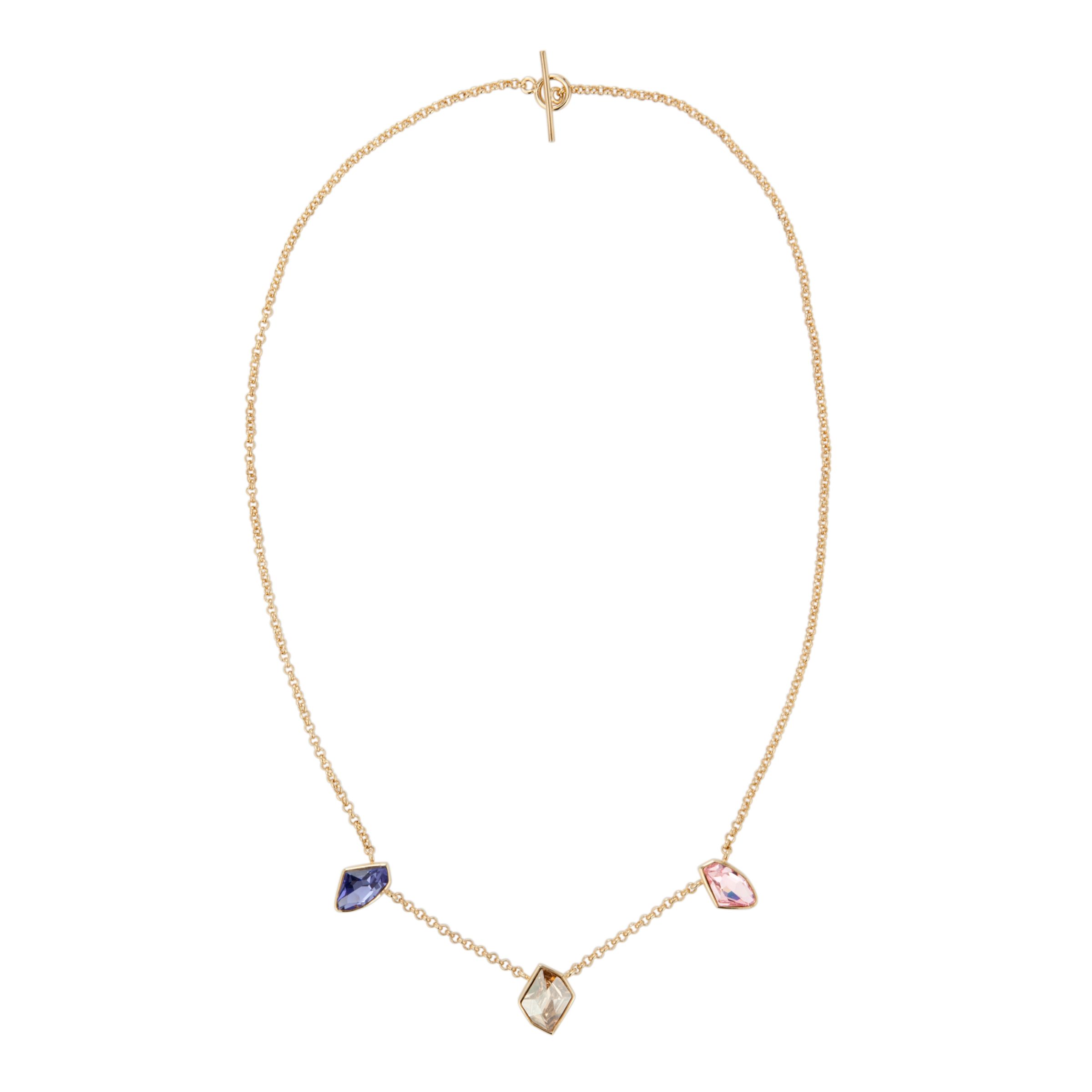 Inara Gold Plated 3 Crystal Pendant Necklace