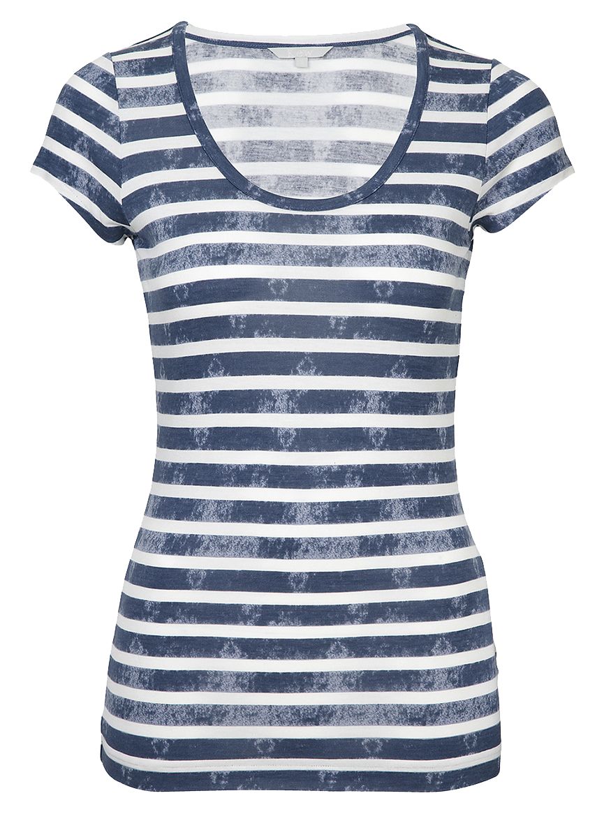 Striped Print T-Shirt, White