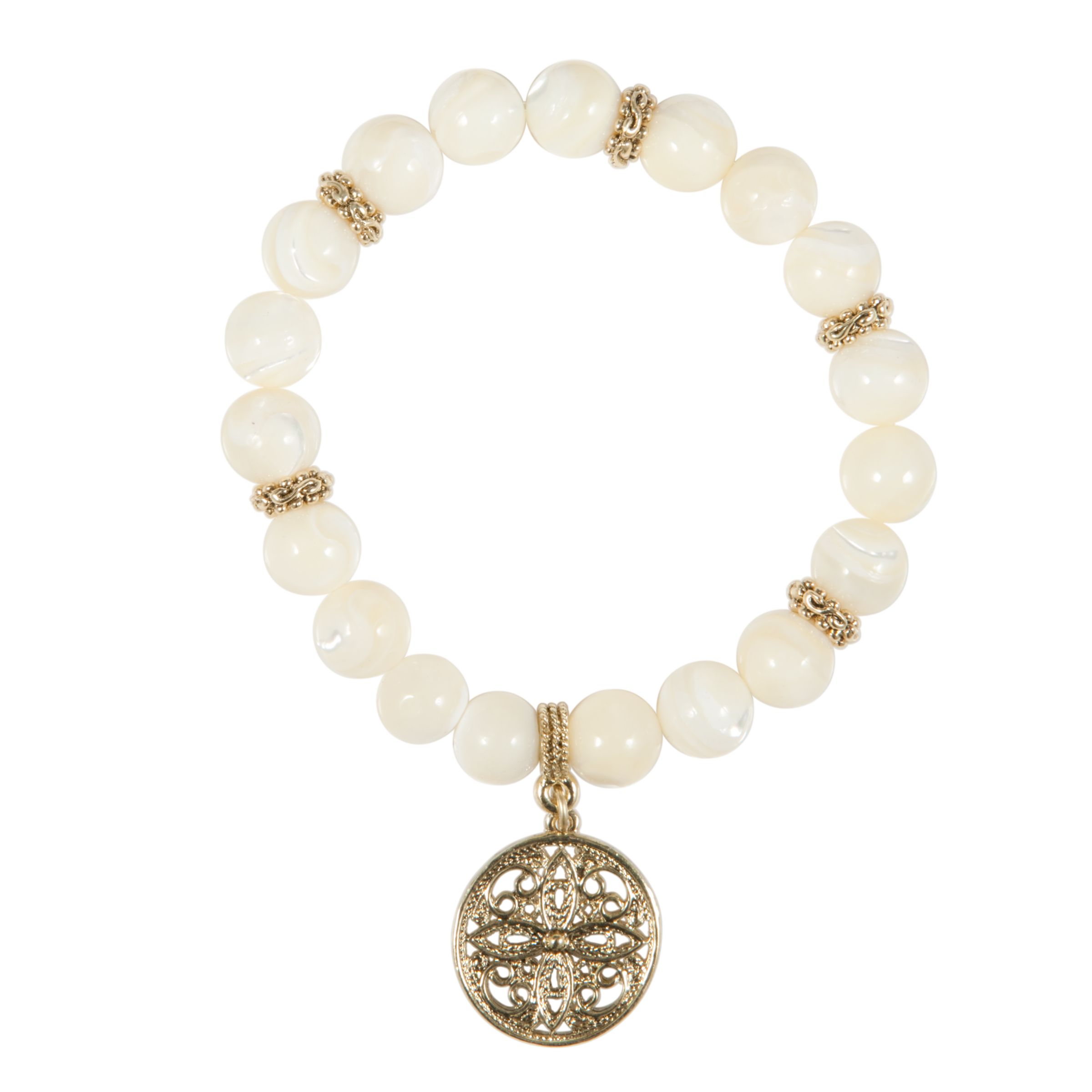 1928 New York Newport Beach Mother of Pearl Stretch Bracelet