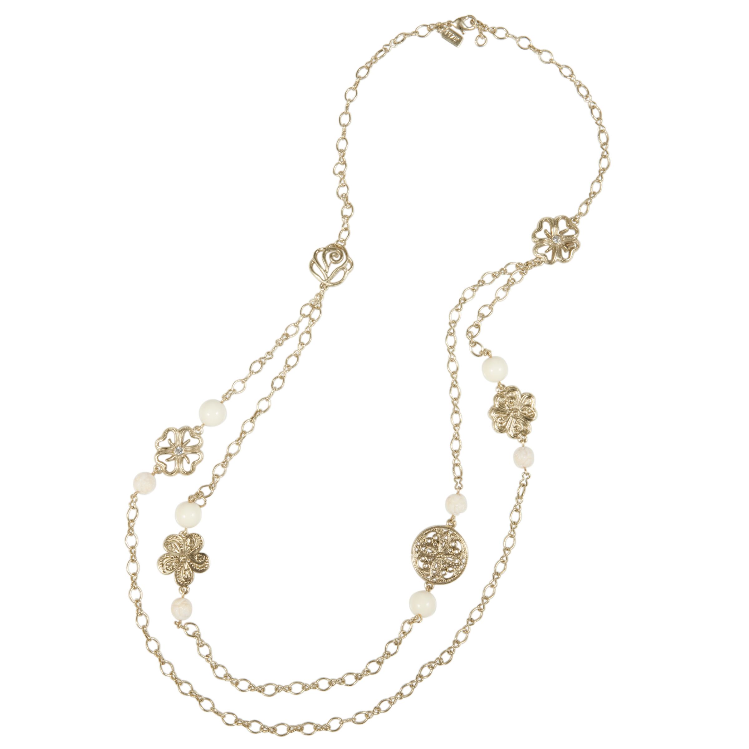 1928 New York Newport Beach Vintage Double Chain Necklace