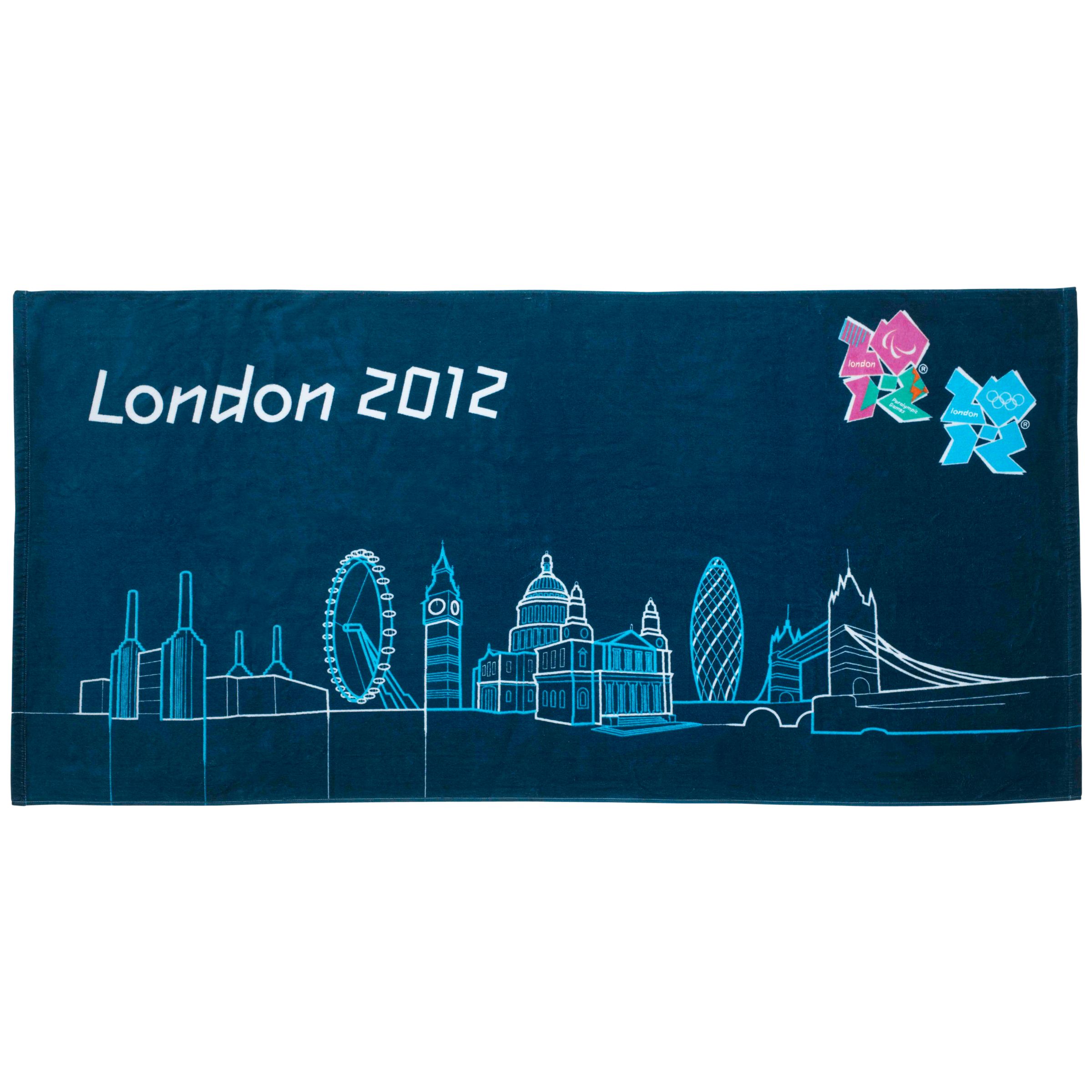 London 2012 Olympic Games Skyline Towel, Dark Blue