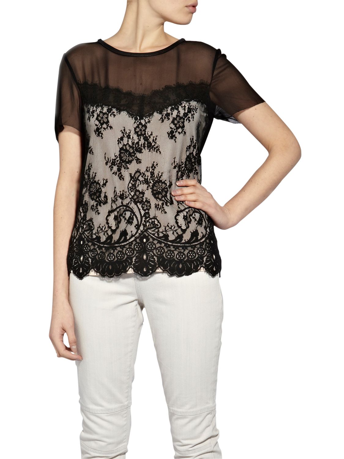 lace trim vest