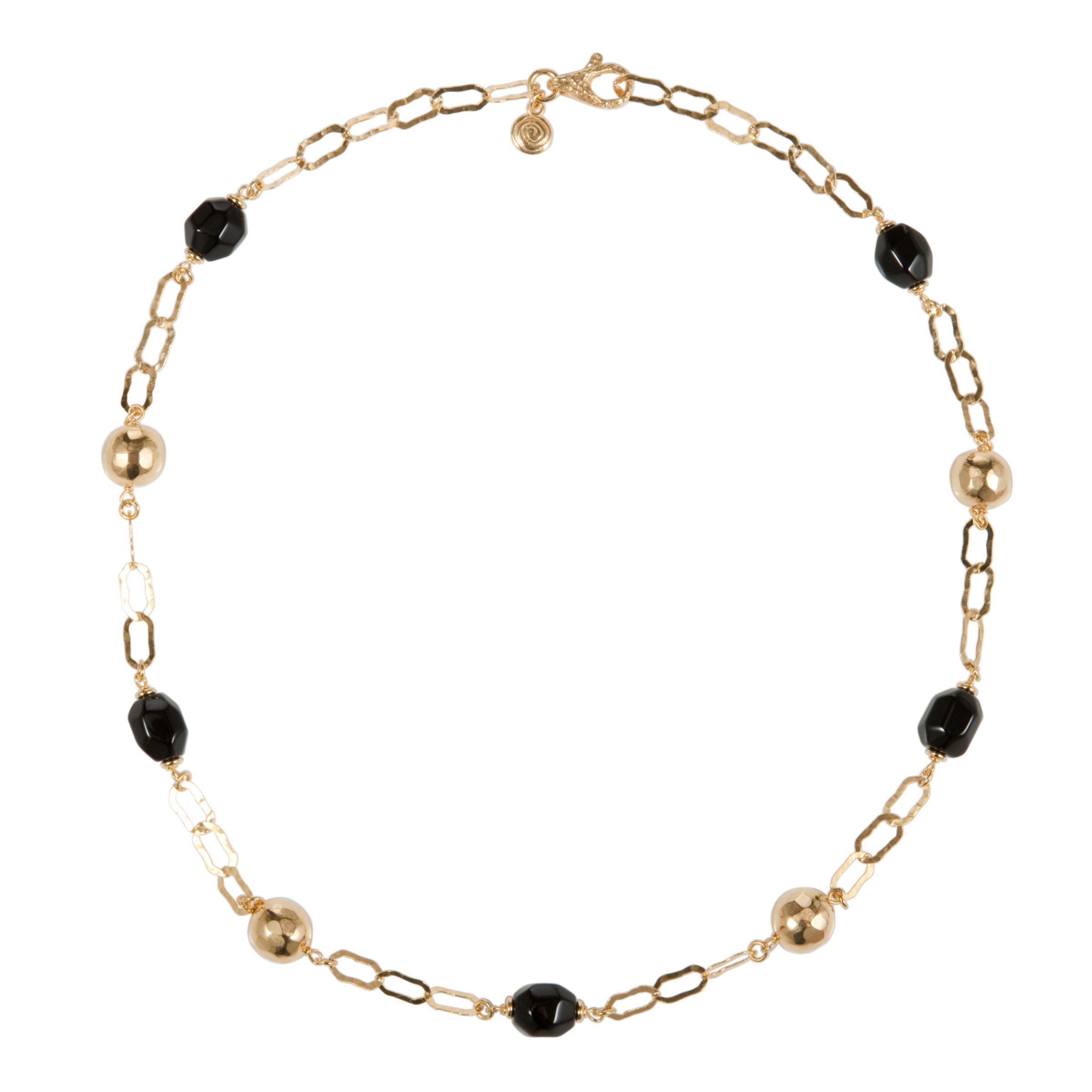 Etrusca 18ct Gold Plated Gemstone Link Nugget Necklace