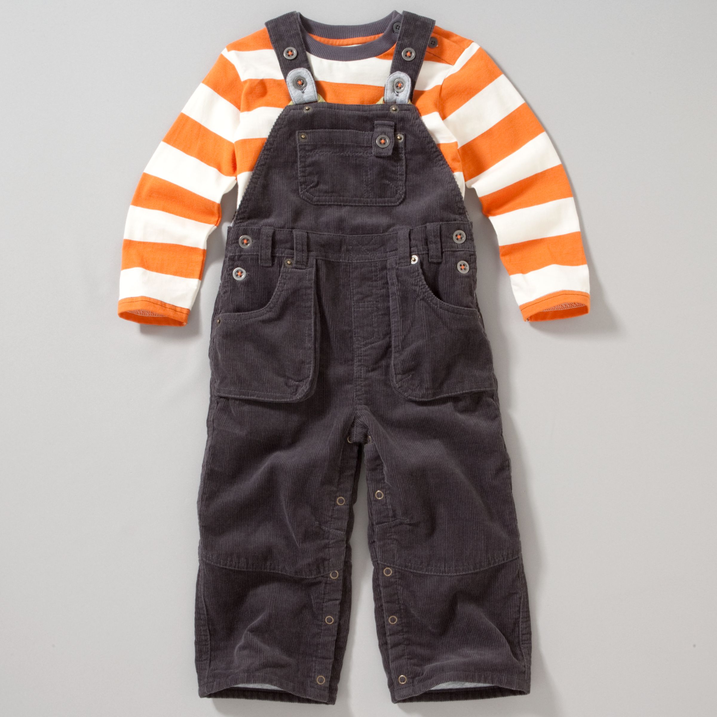 Stripe T-Shirt and Dungarees Set,