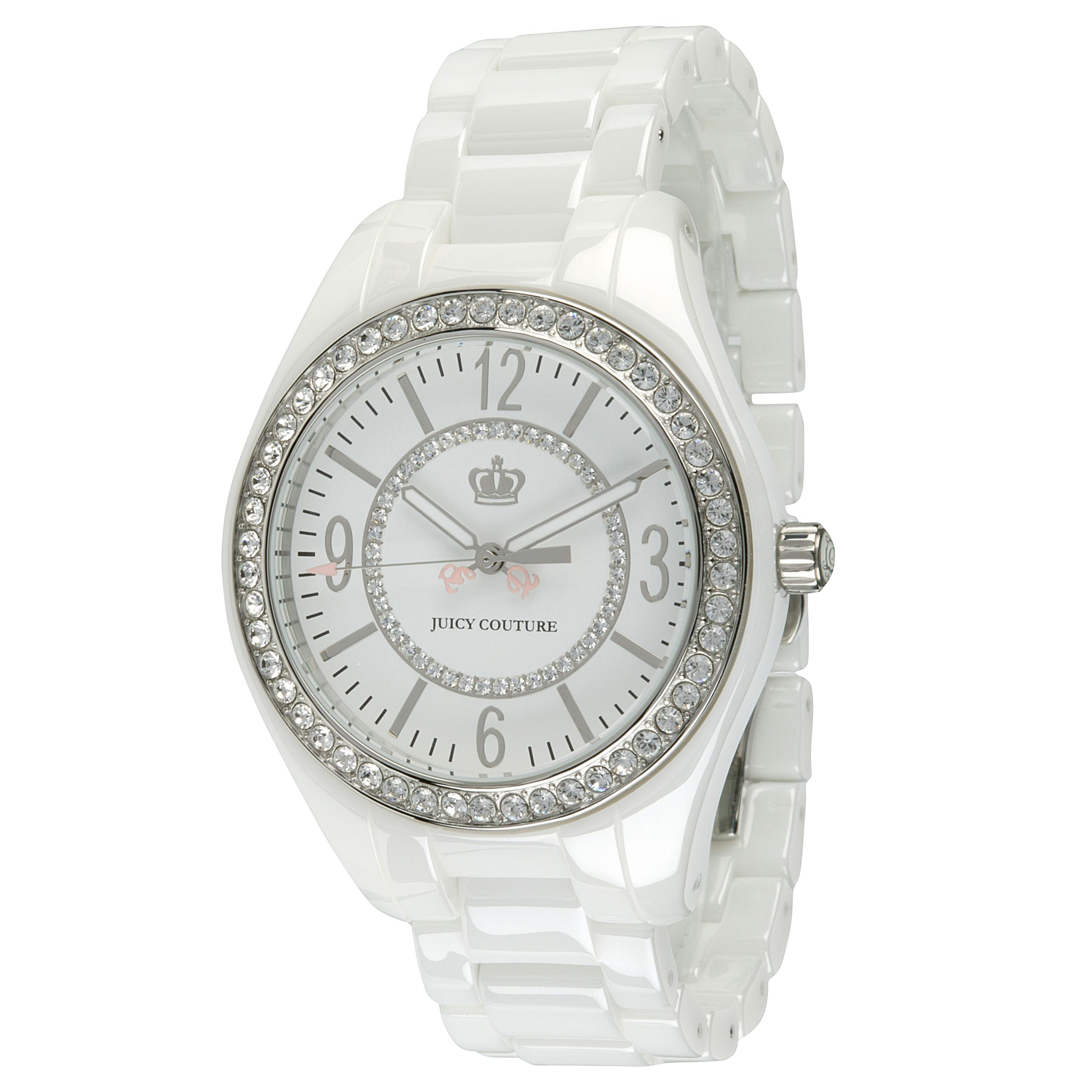 Juicy Couture 1900642 Lively Ceramic Gemstone Border Watch, White