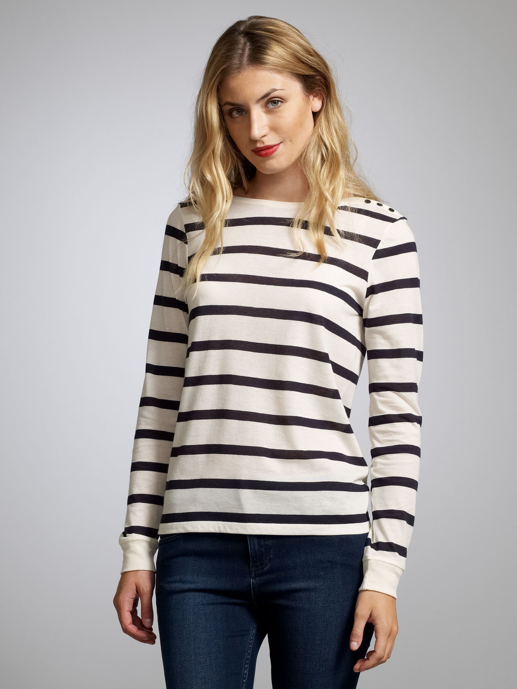 Blossom Wide Stripe T-Shirt, Blue Multi
