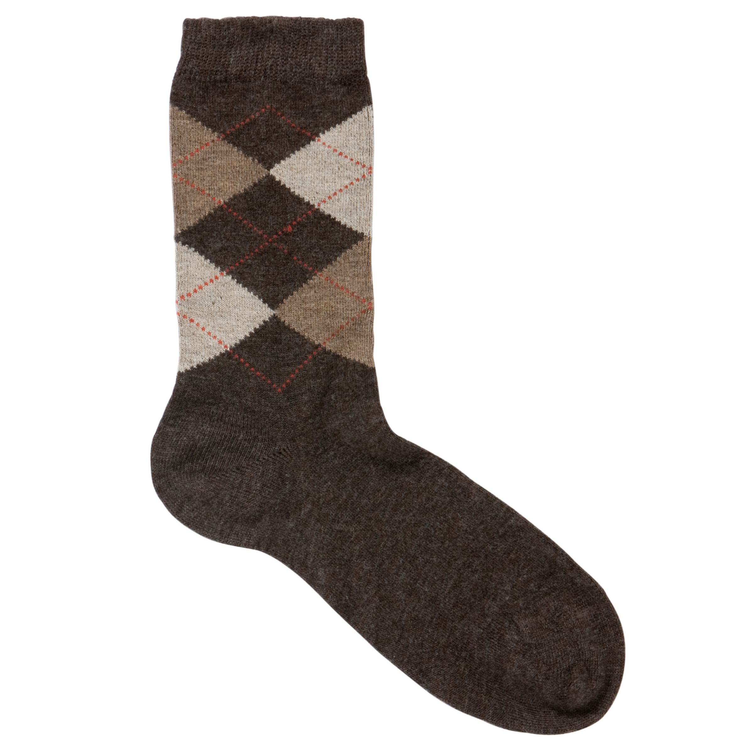 John Lewis Women Argyle Ankle Socks, Browns