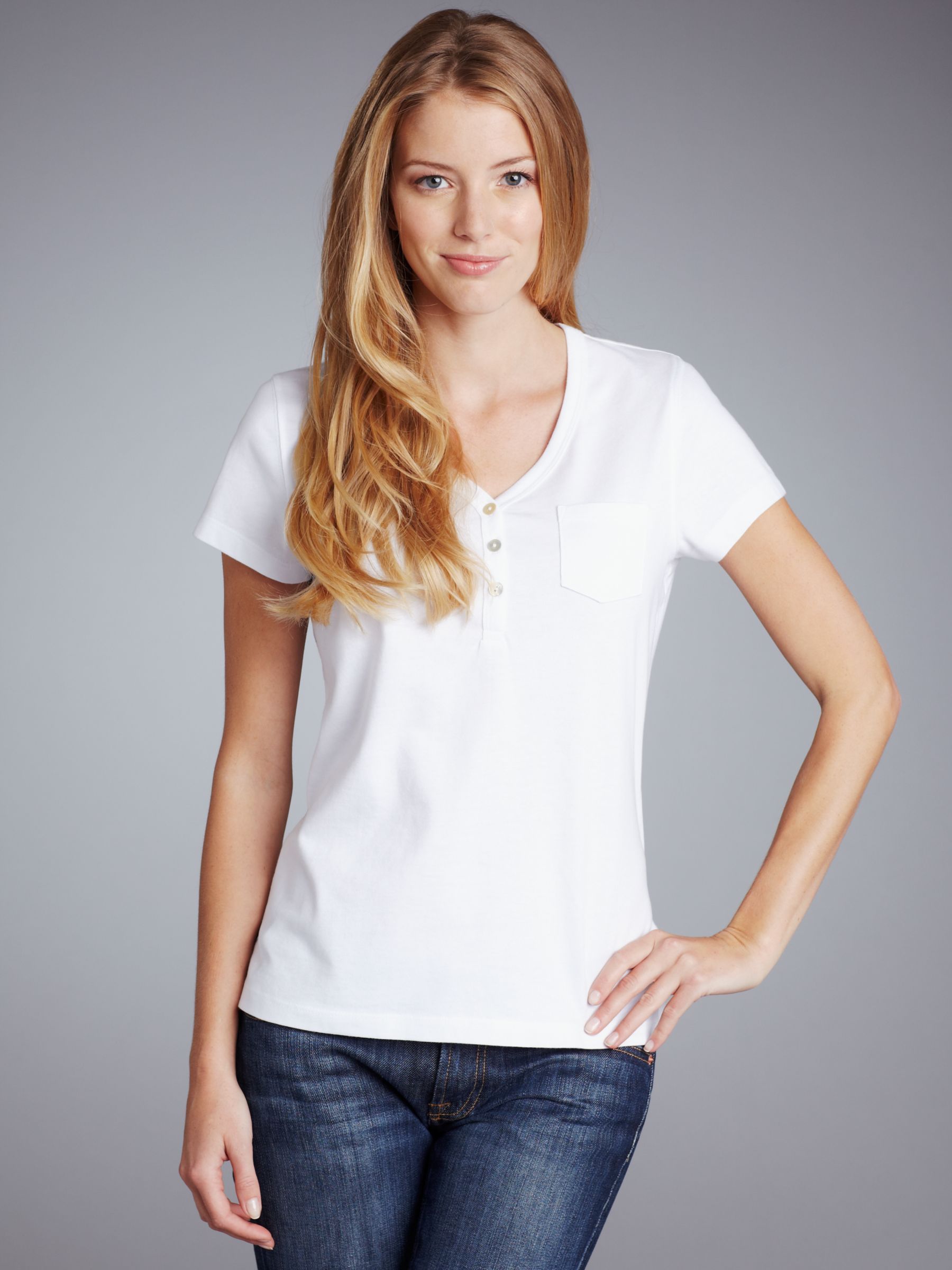 Henley T-shirt, White