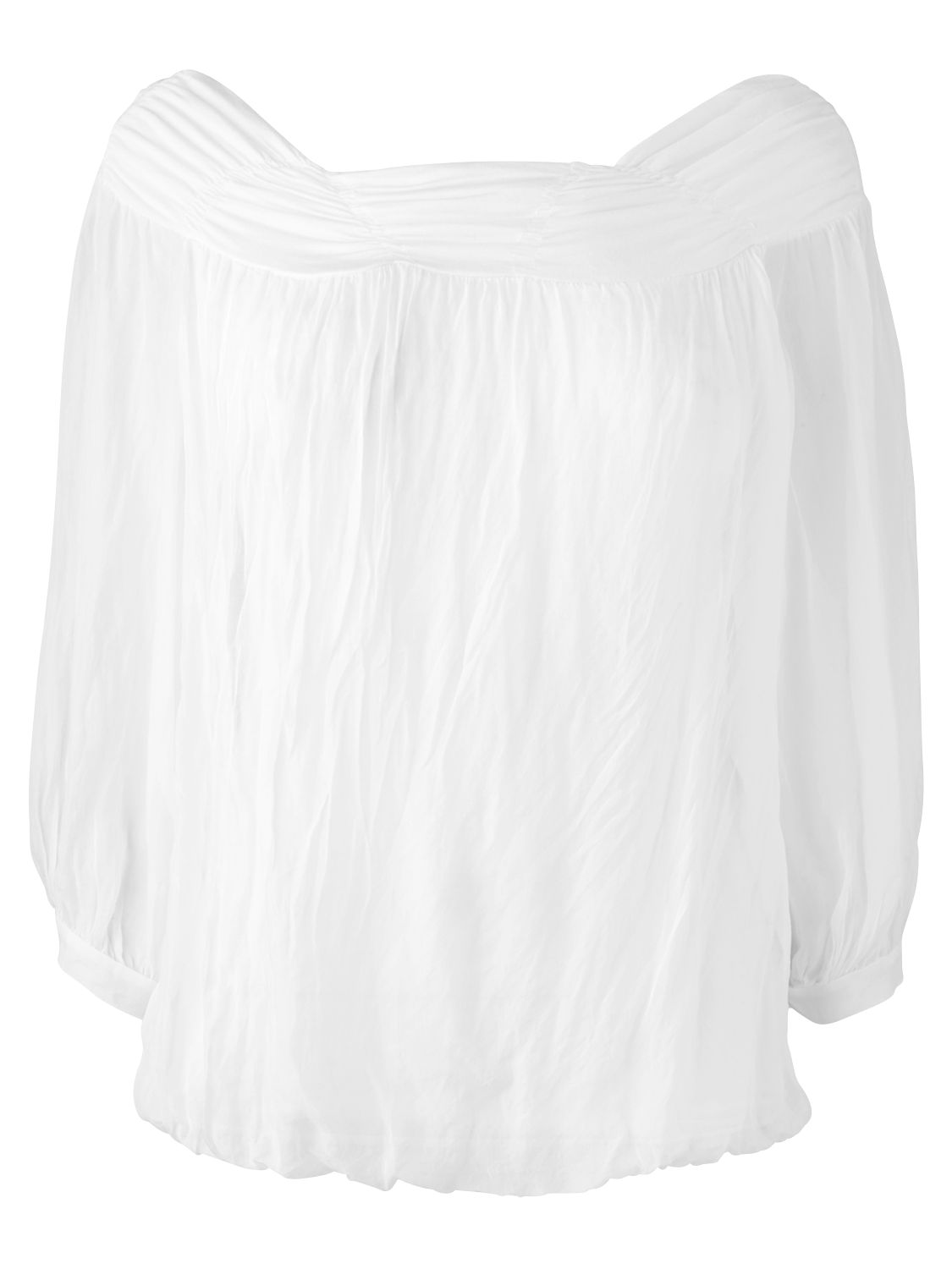 Short Sleeve Gypsy Blouse, White