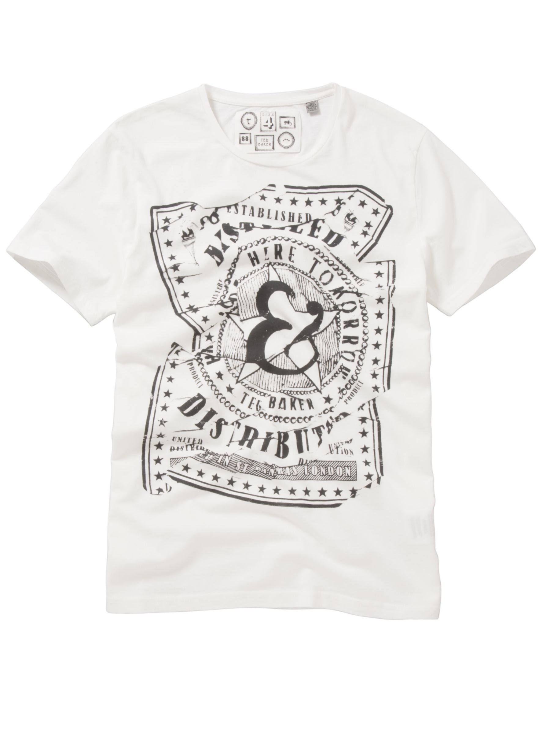 Vodkey Crinkle Graphic T-Shirt, White