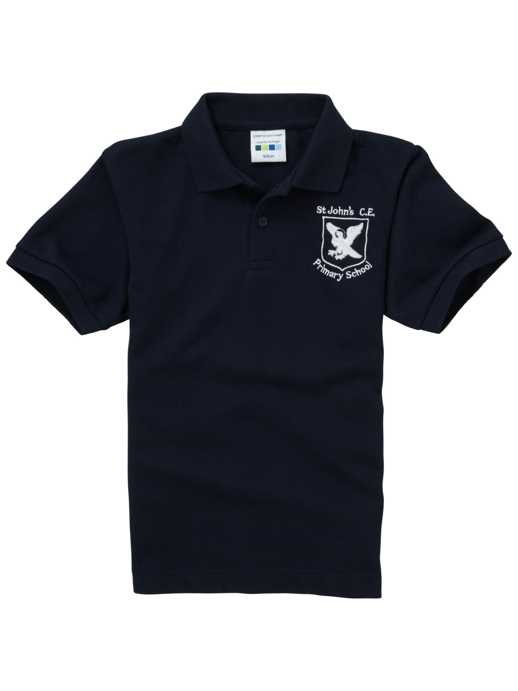 St John's C of E Primary School Years 1 - 6 Unisex Sports Polo Shirt, Navy