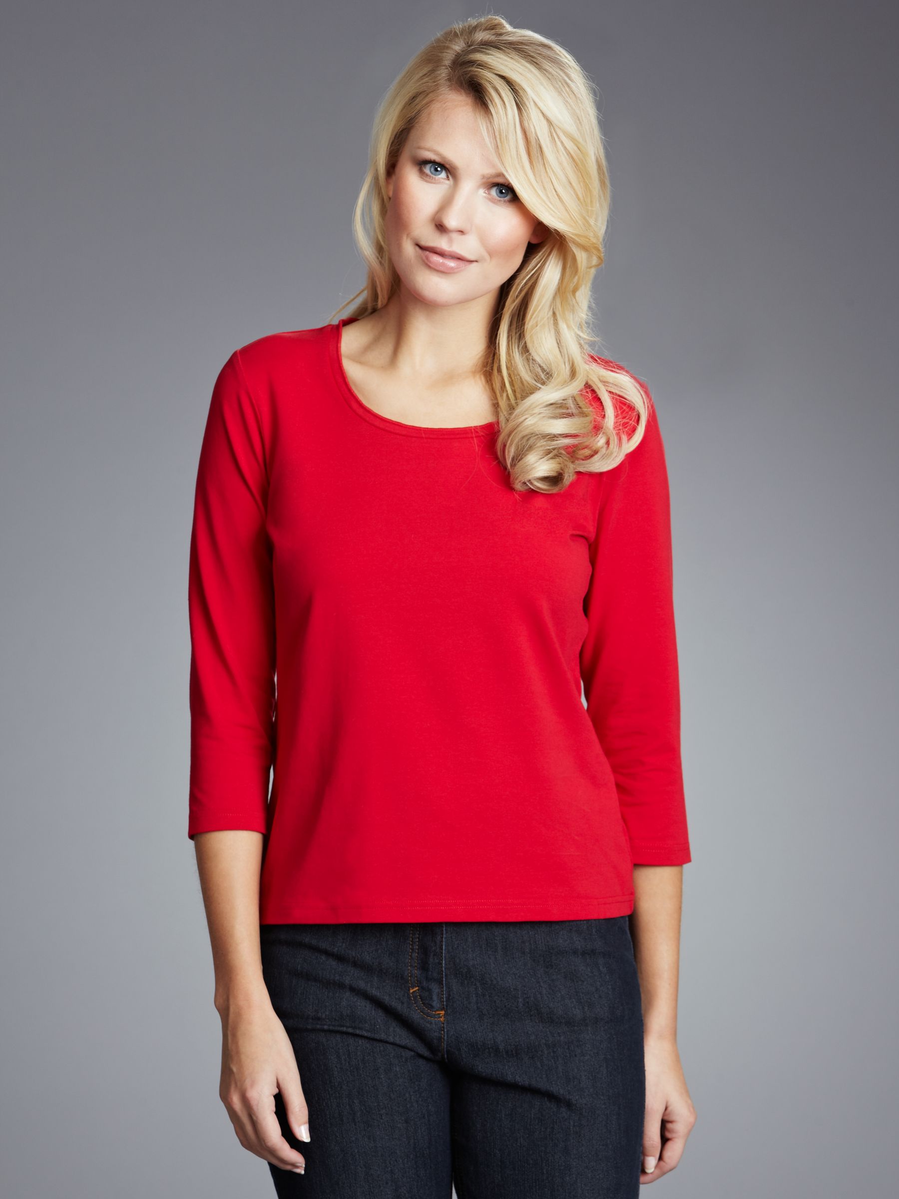 Betty Barclay 3/4 Sleeve T-shirt, Red